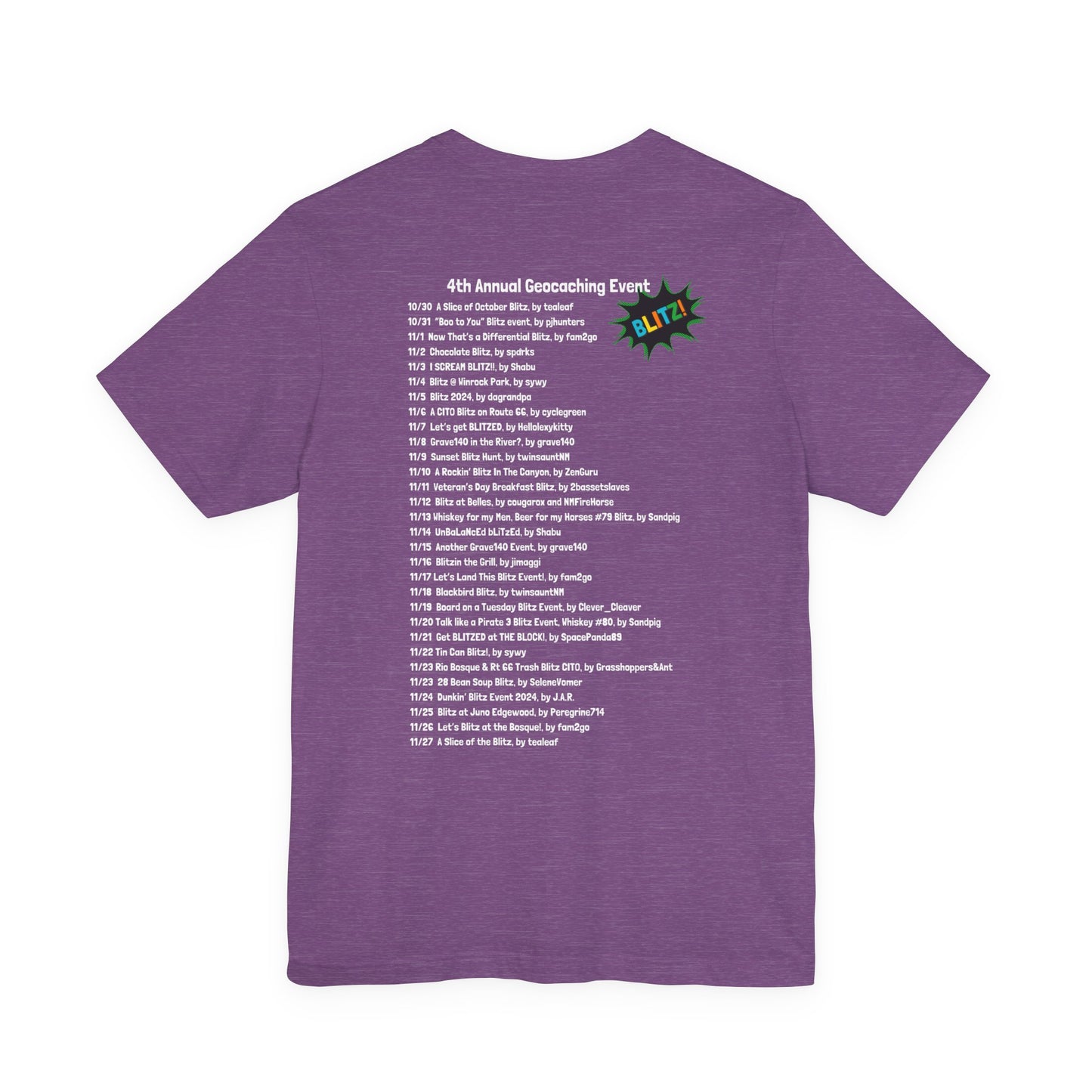 Geocaching Event Blitz 2024 Tshirt Unisex Jersey T-shirt