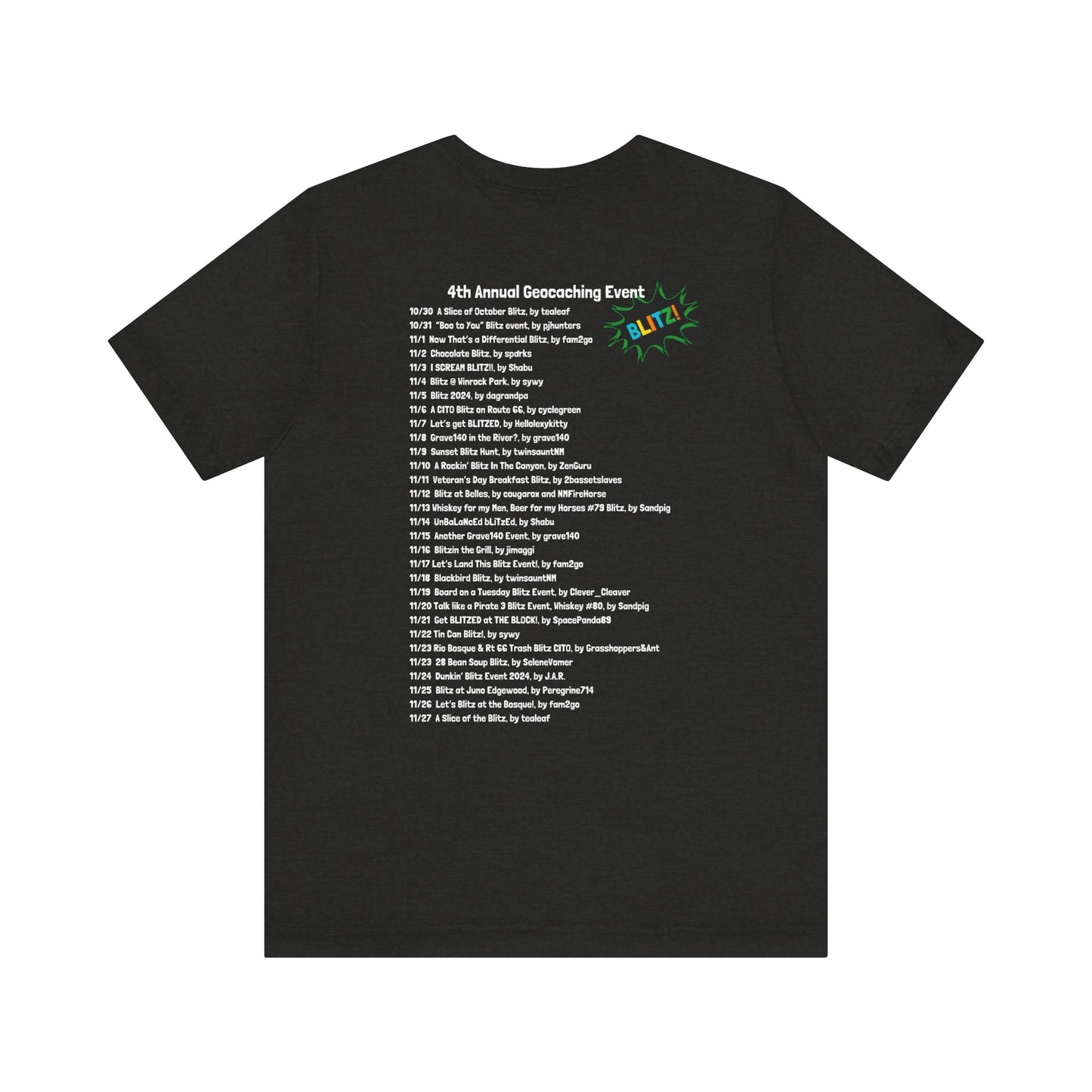 Geocaching Event Blitz 2024 Tshirt Unisex Jersey T-shirt