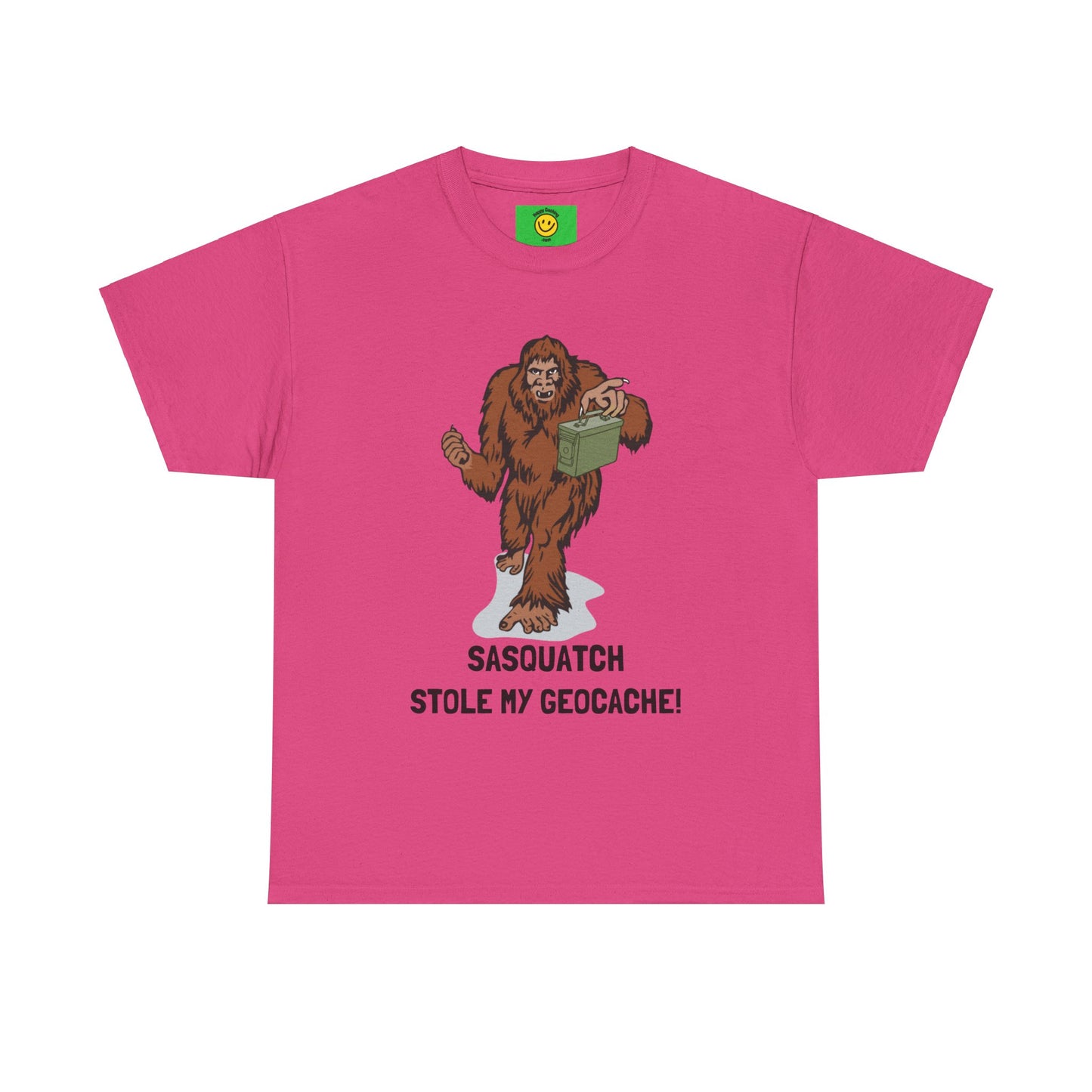 Sasquatch Stole My Geocache T-Shirt Unisex Heavy Cotton Tee
