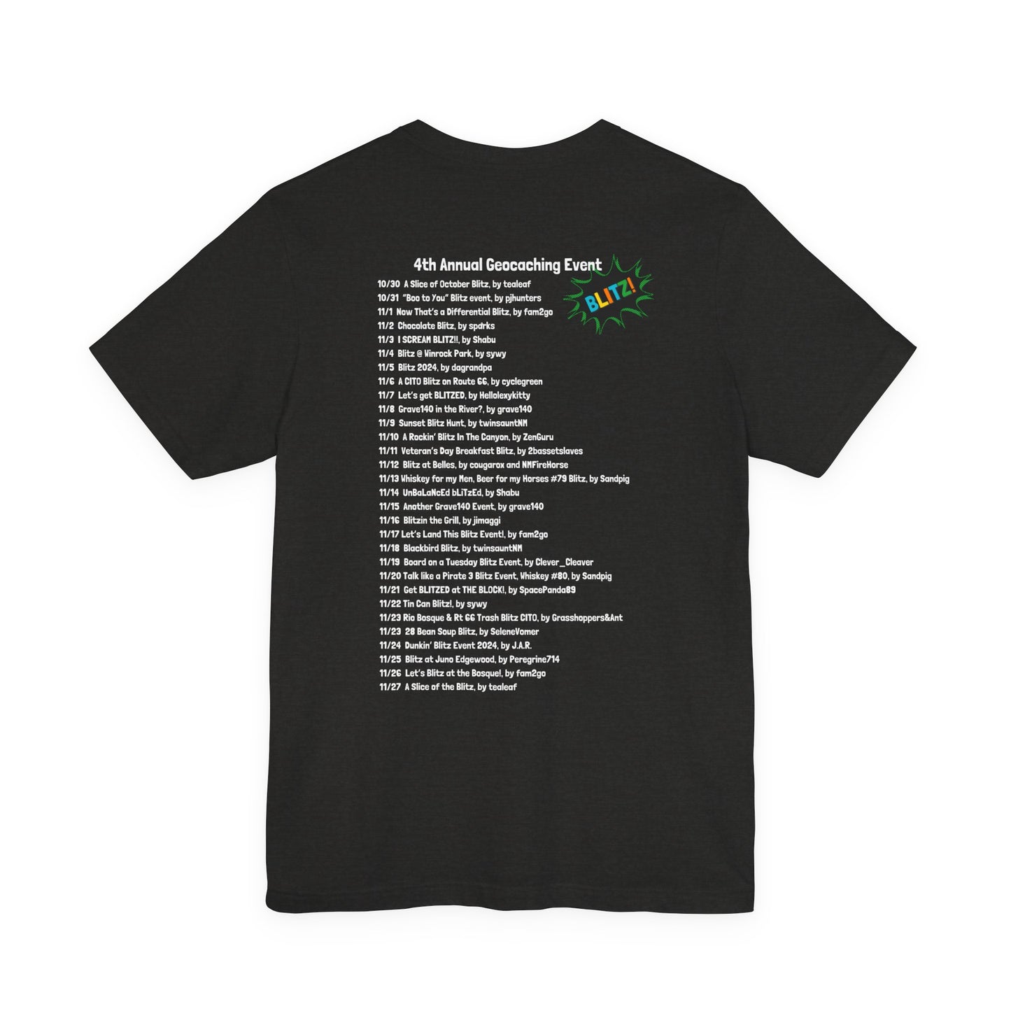 Geocaching Event Blitz 2024 Tshirt Unisex Jersey T-shirt