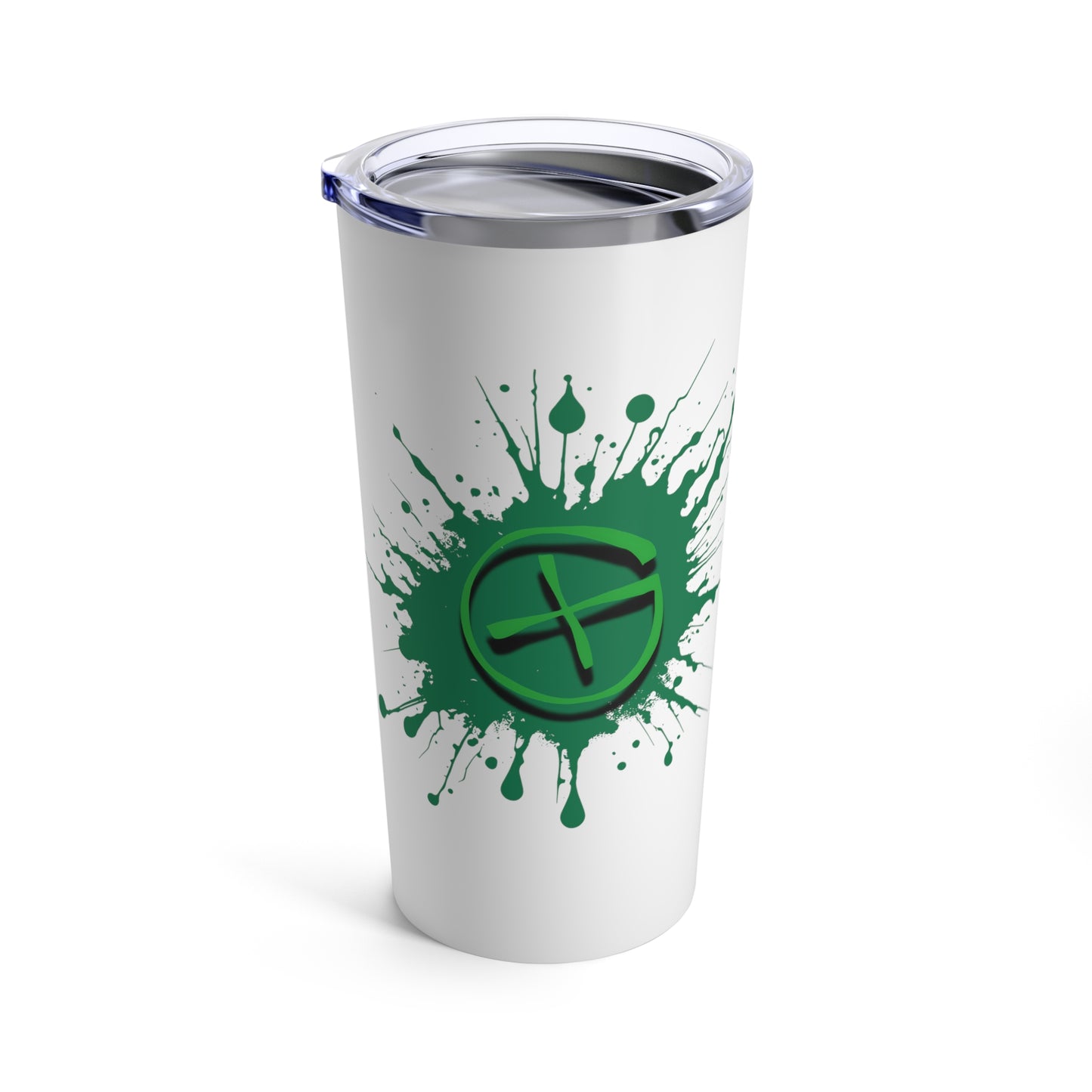 Geocache Splash Tumbler 20 oz, Green Travel Coffee Cup Geocaching Coffee Mug, Tumbler Gift for Geocacher