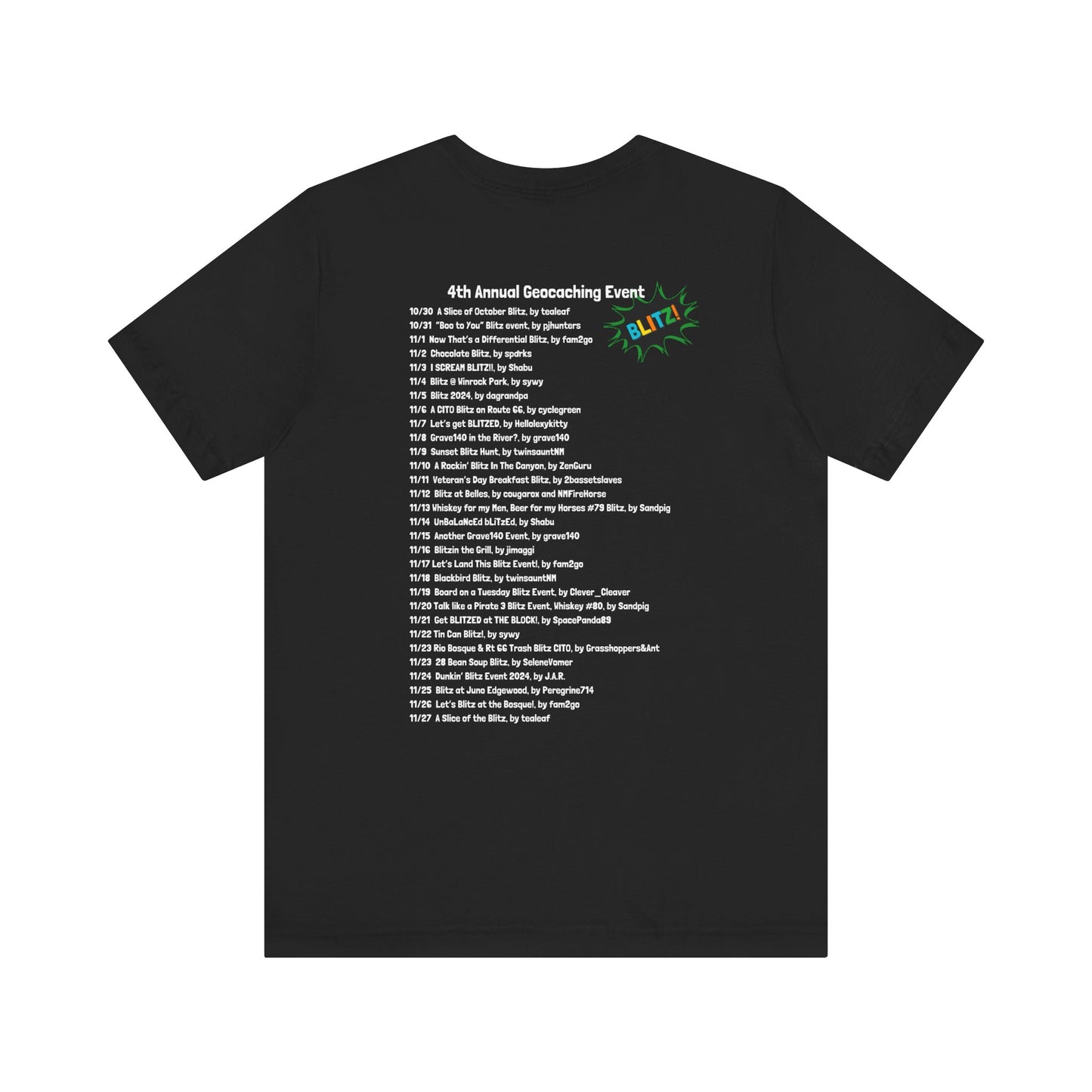 Geocaching Event Blitz 2024 Tshirt Unisex Jersey T-shirt