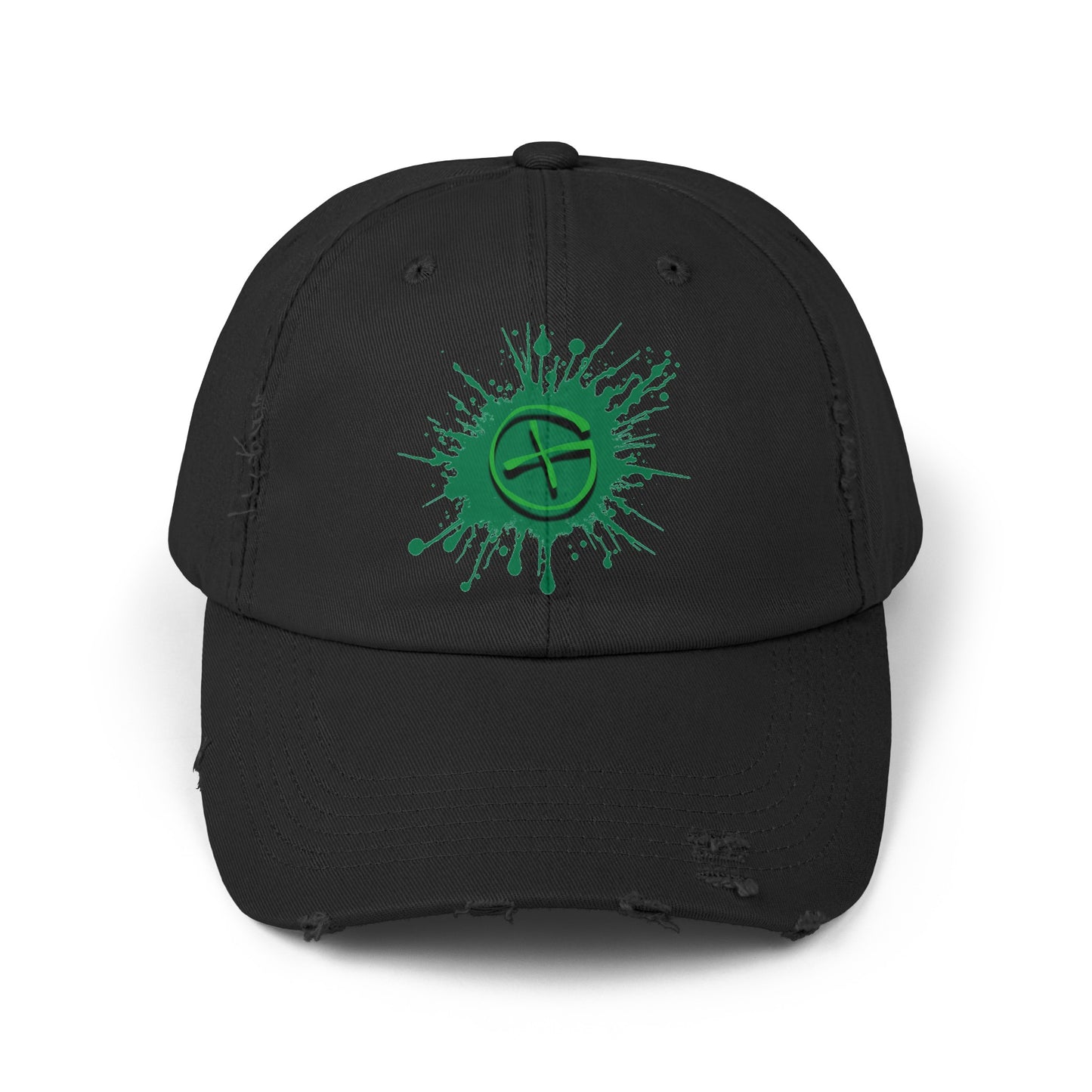 Geocache Splash Distressed Cap, Geocaching Hat, One Size Fits All, Adjustable Distressed Geocache Cap, Geocache Gift