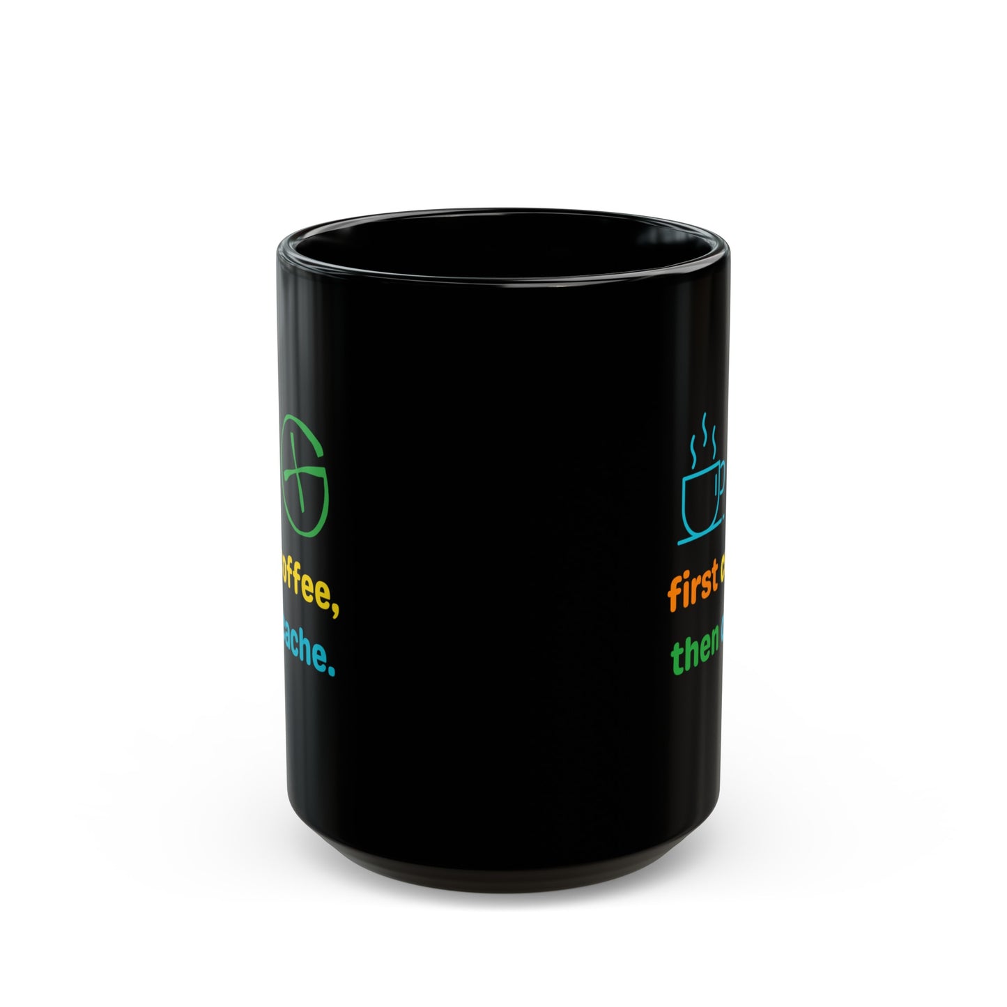 First Coffee, then Cache Geocaching Mug (11oz, 15oz) Black, Geocache Gift, Coffee Cup