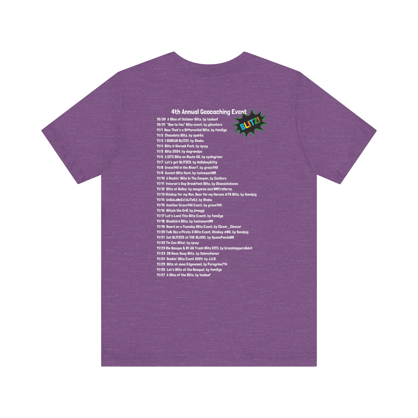 Geocaching Event Blitz 2024 Tshirt Unisex Jersey T-shirt