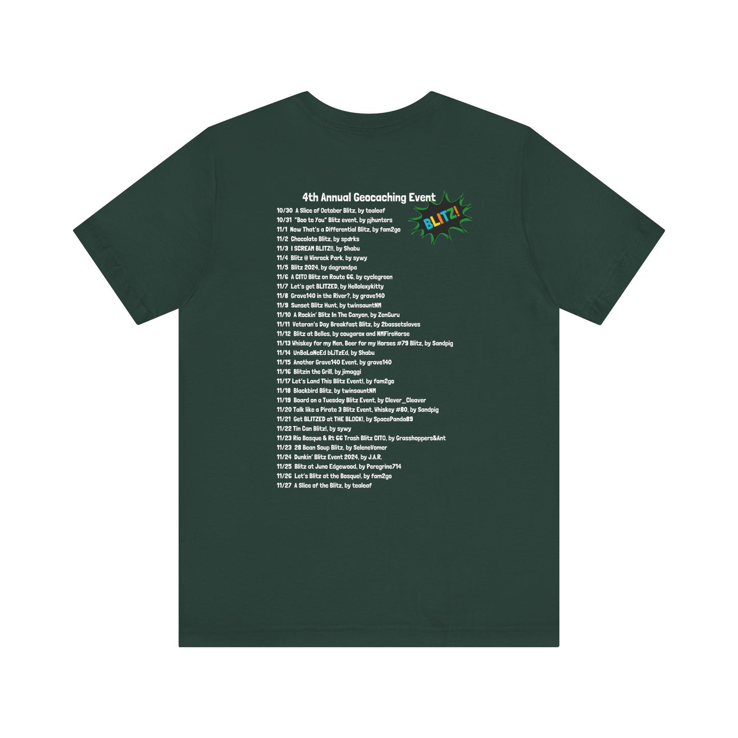 Geocaching Event Blitz 2024 Tshirt Unisex Jersey T-shirt