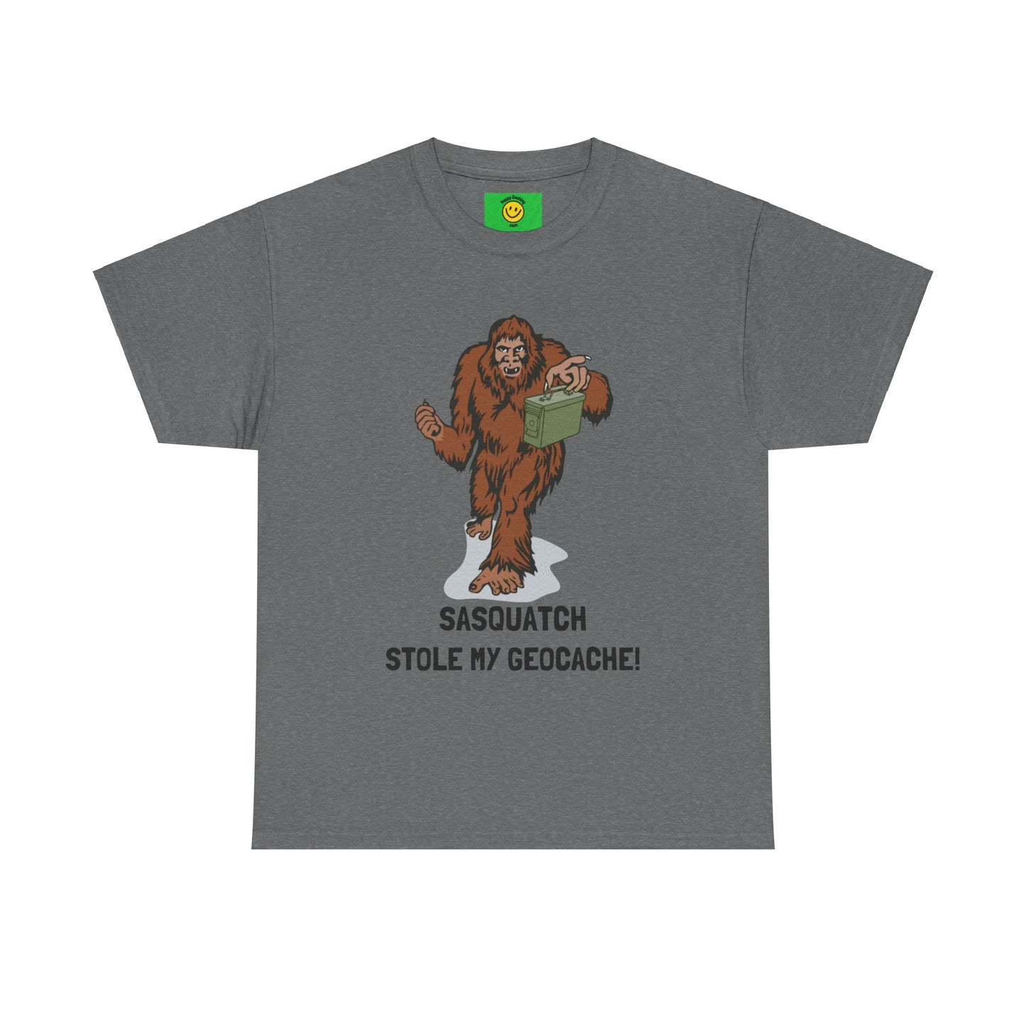 Sasquatch Stole My Geocache T-Shirt Unisex Heavy Cotton Tee