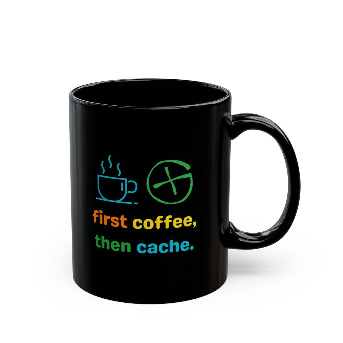 First Coffee, then Cache Geocaching Mug (11oz, 15oz) Black, Geocache Gift, Coffee Cup