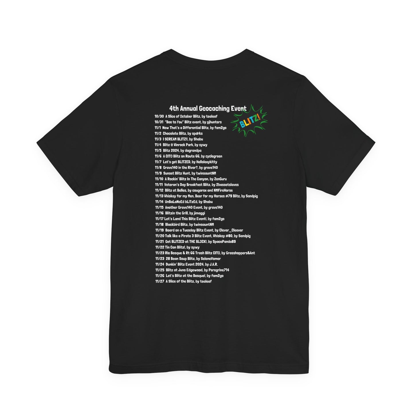 Geocaching Event Blitz 2024 Tshirt Unisex Jersey T-shirt