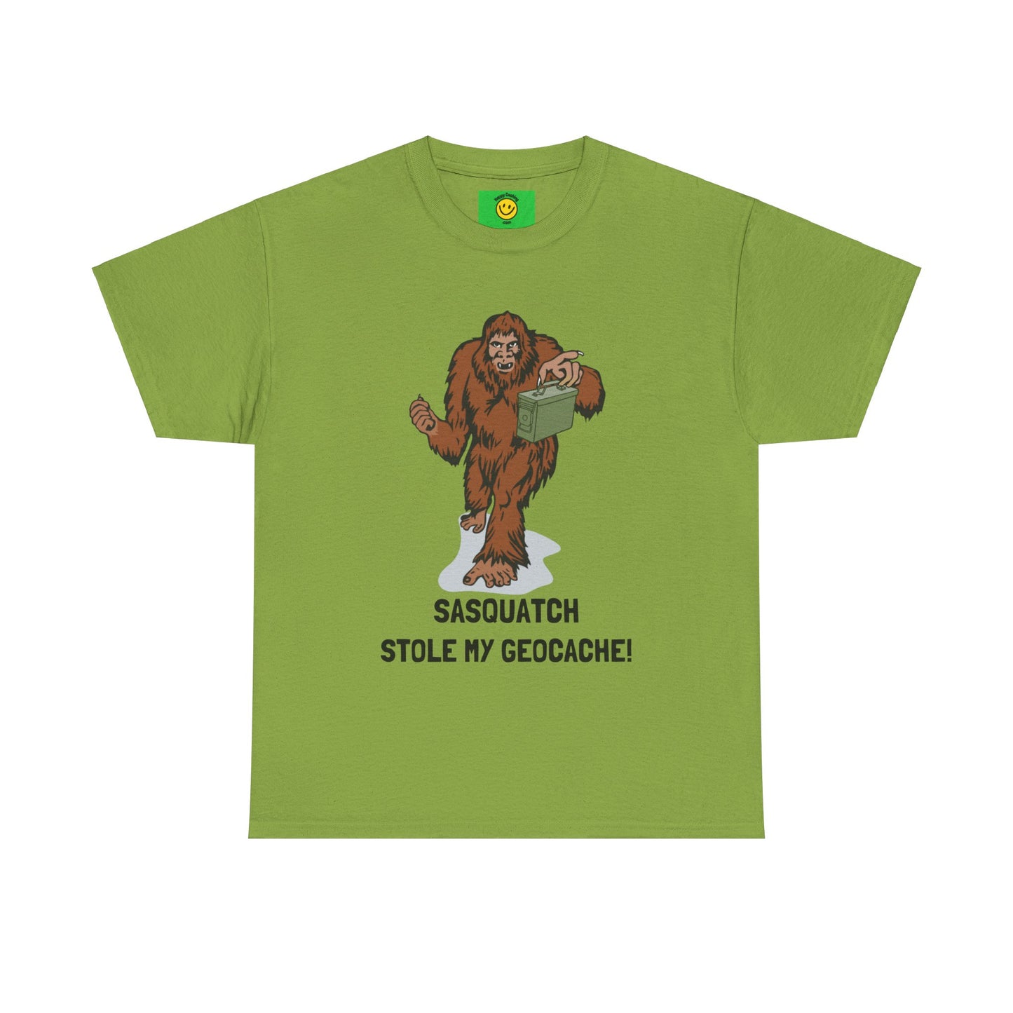Sasquatch Stole My Geocache T-Shirt Unisex Heavy Cotton Tee