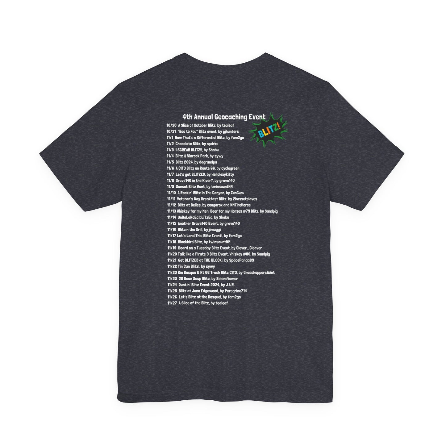 Geocaching Event Blitz 2024 Tshirt Unisex Jersey T-shirt