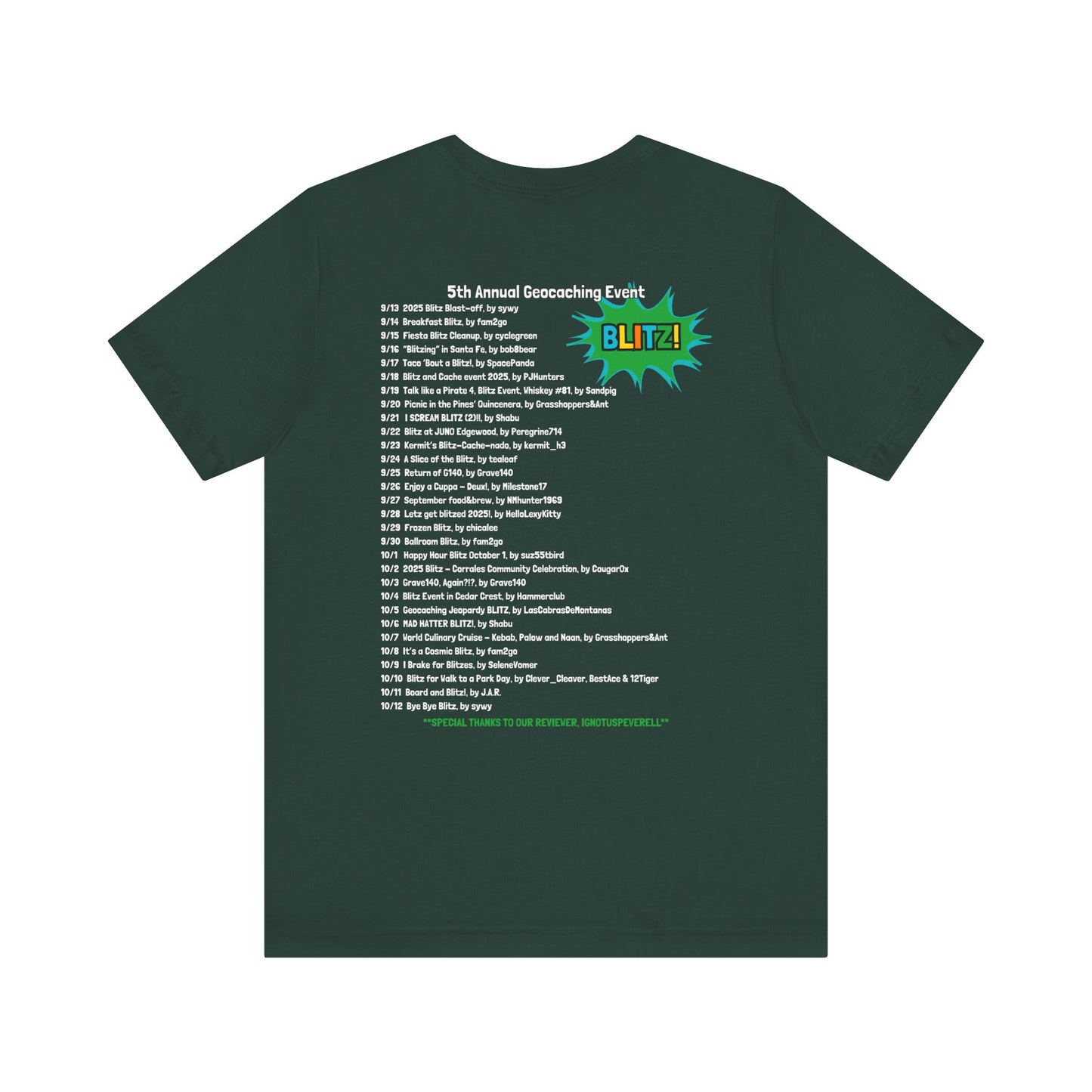 Geocaching Event Blitz 2025 Tshirt Unisex Jersey T-shirt, Adult geocache Tshirt,