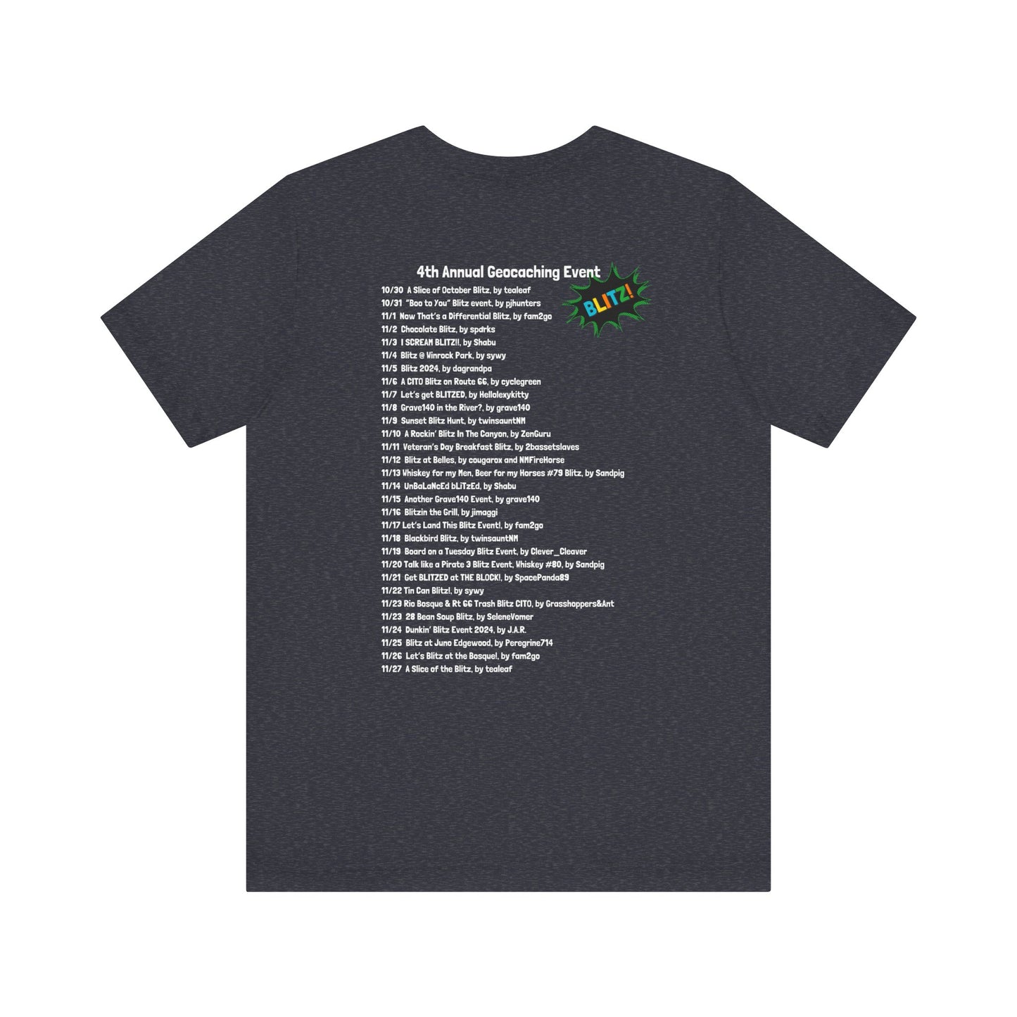 Geocaching Event Blitz 2024 Tshirt Unisex Jersey T-shirt