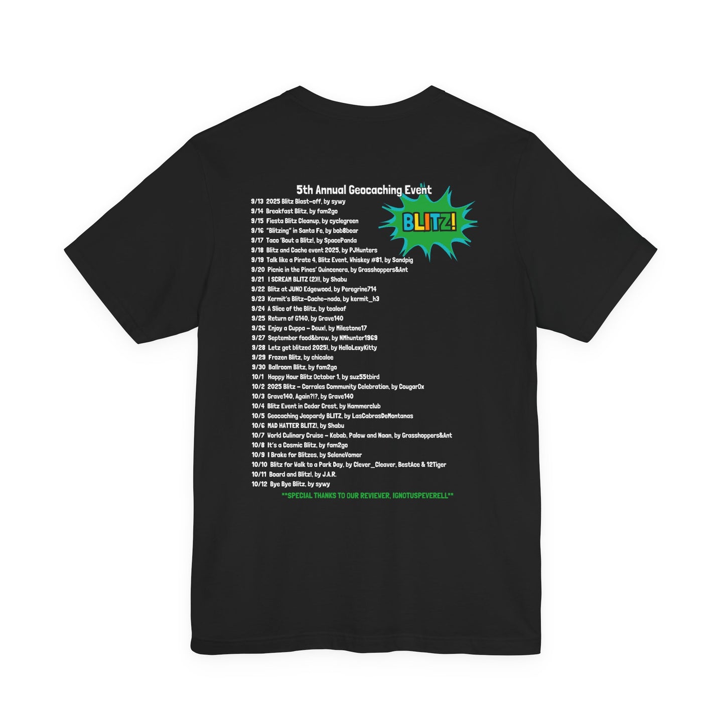 Geocaching Event Blitz 2025 Tshirt Unisex Jersey T-shirt, Adult geocache Tshirt,