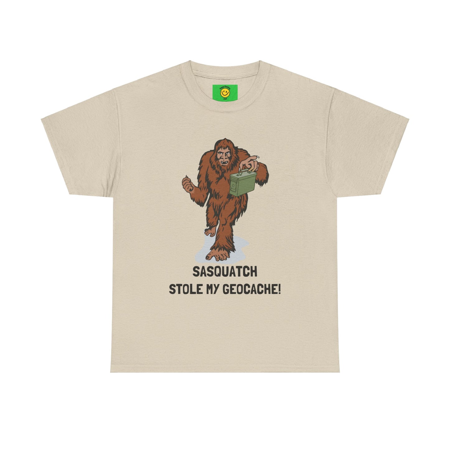 Sasquatch Stole My Geocache T-Shirt Unisex Heavy Cotton Tee