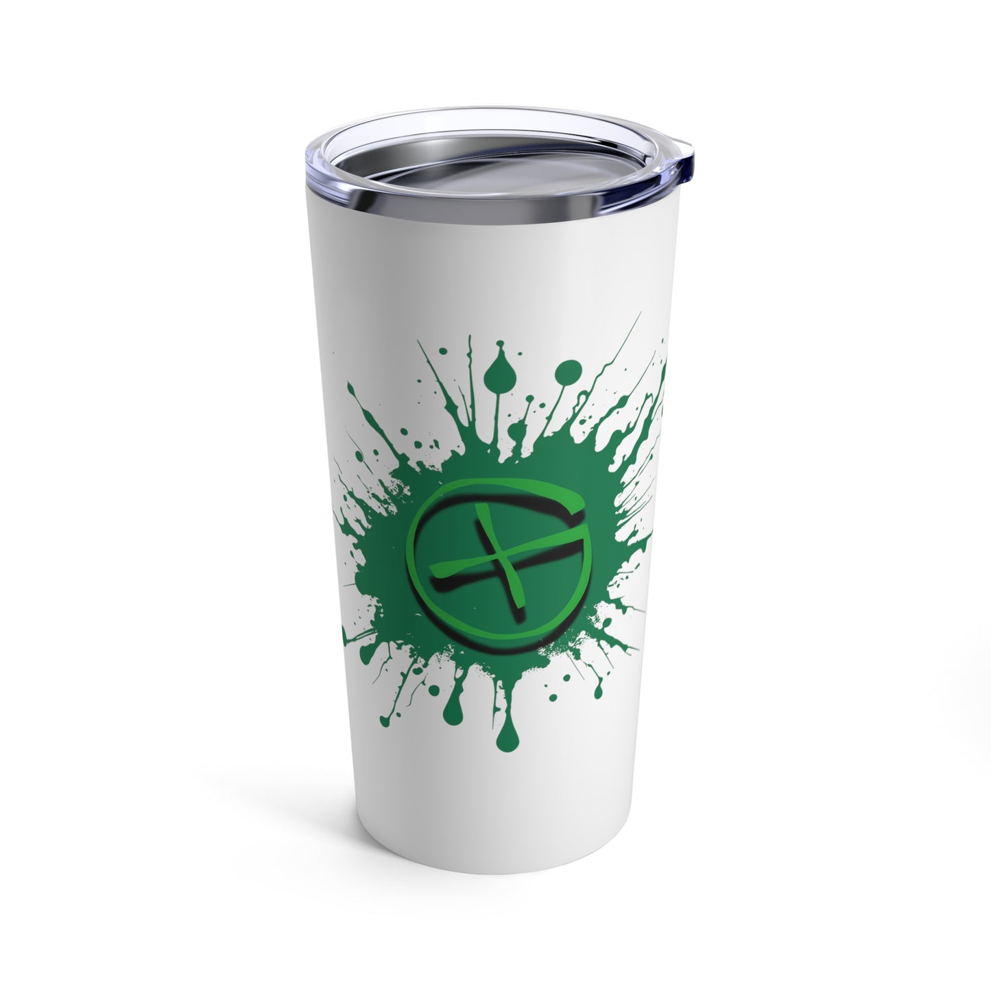 Geocache Splash Tumbler 20 oz, Green Travel Coffee Cup Geocaching Coffee Mug, Tumbler Gift for Geocacher