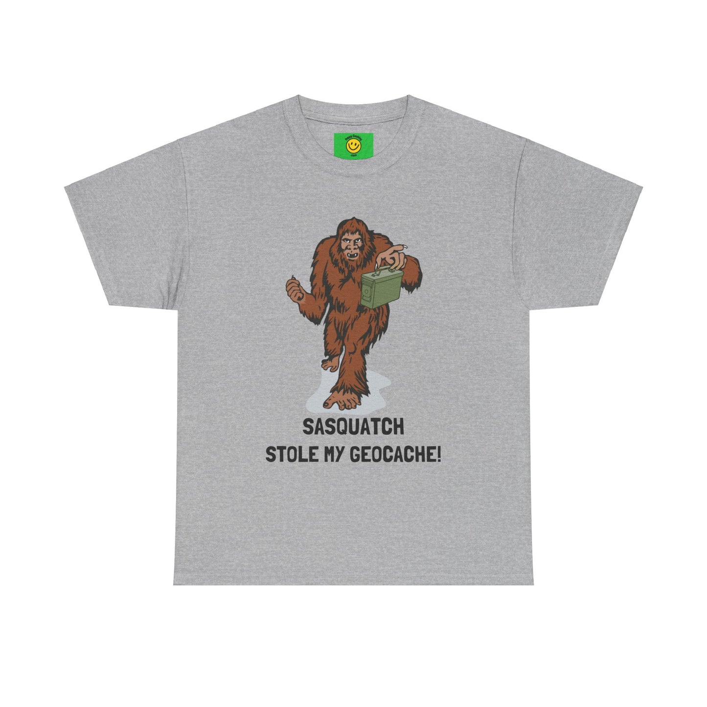 Sasquatch Stole My Geocache T-Shirt Unisex Heavy Cotton Tee