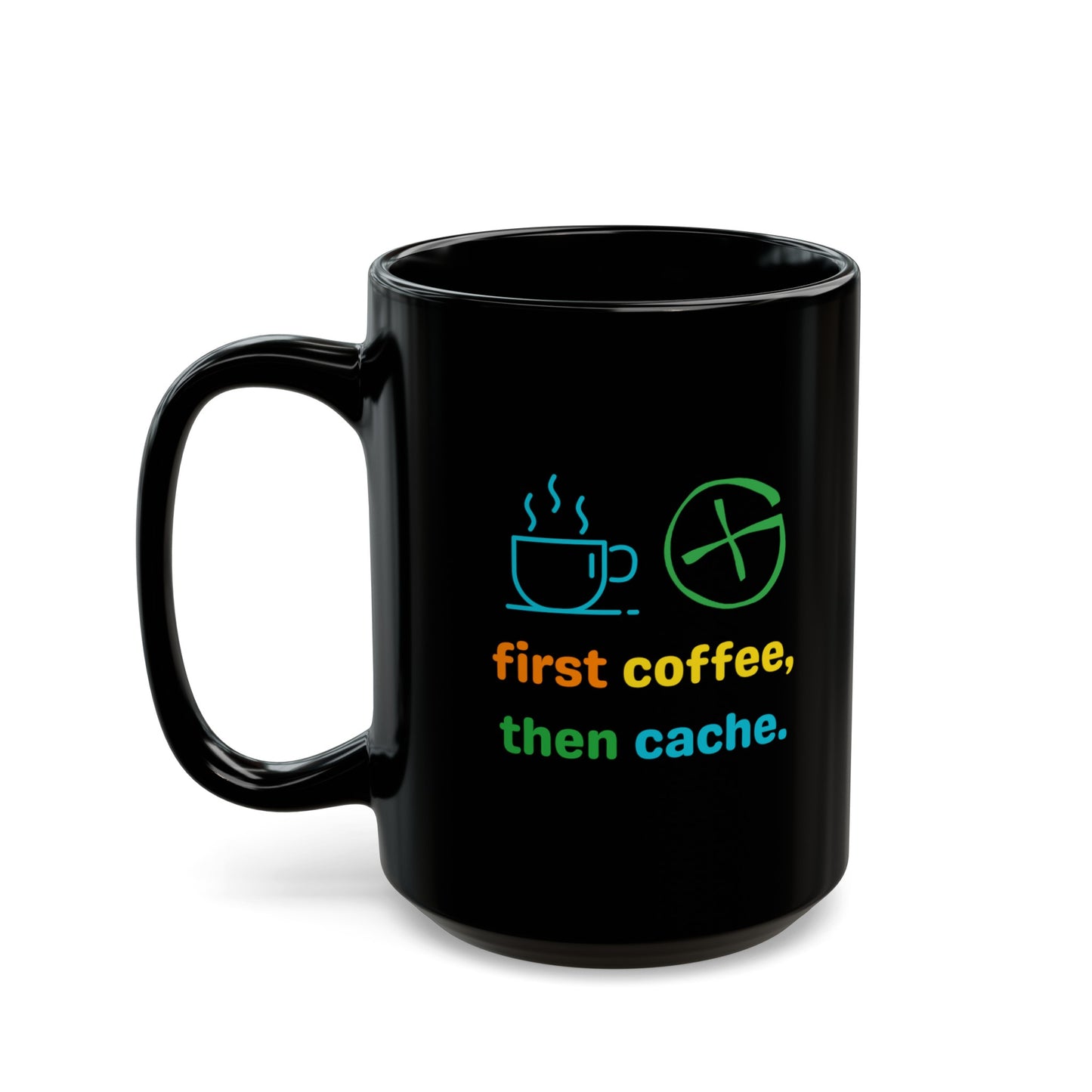 First Coffee, then Cache Geocaching Mug (11oz, 15oz) Black, Geocache Gift, Coffee Cup