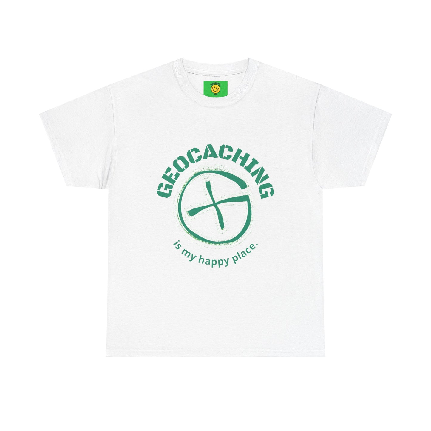 Geocaching is my Happy Place Geocache T-shirt Unisex Adult Heavy Cotton Tee