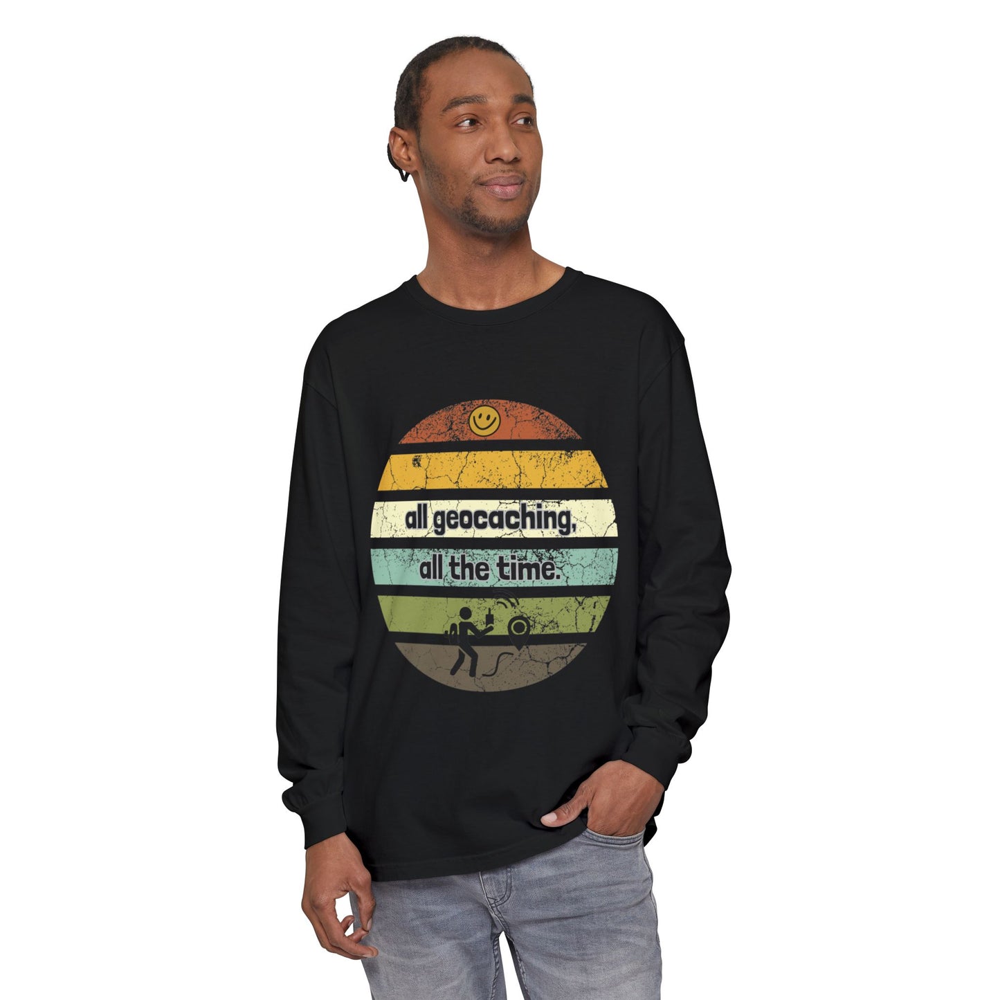 all geocaching all the time t-shirt, Geocaching Long Sleeve T-Shirt, Adult Unisex Tee, Funny Geocaching T-shirt, Geocache gift