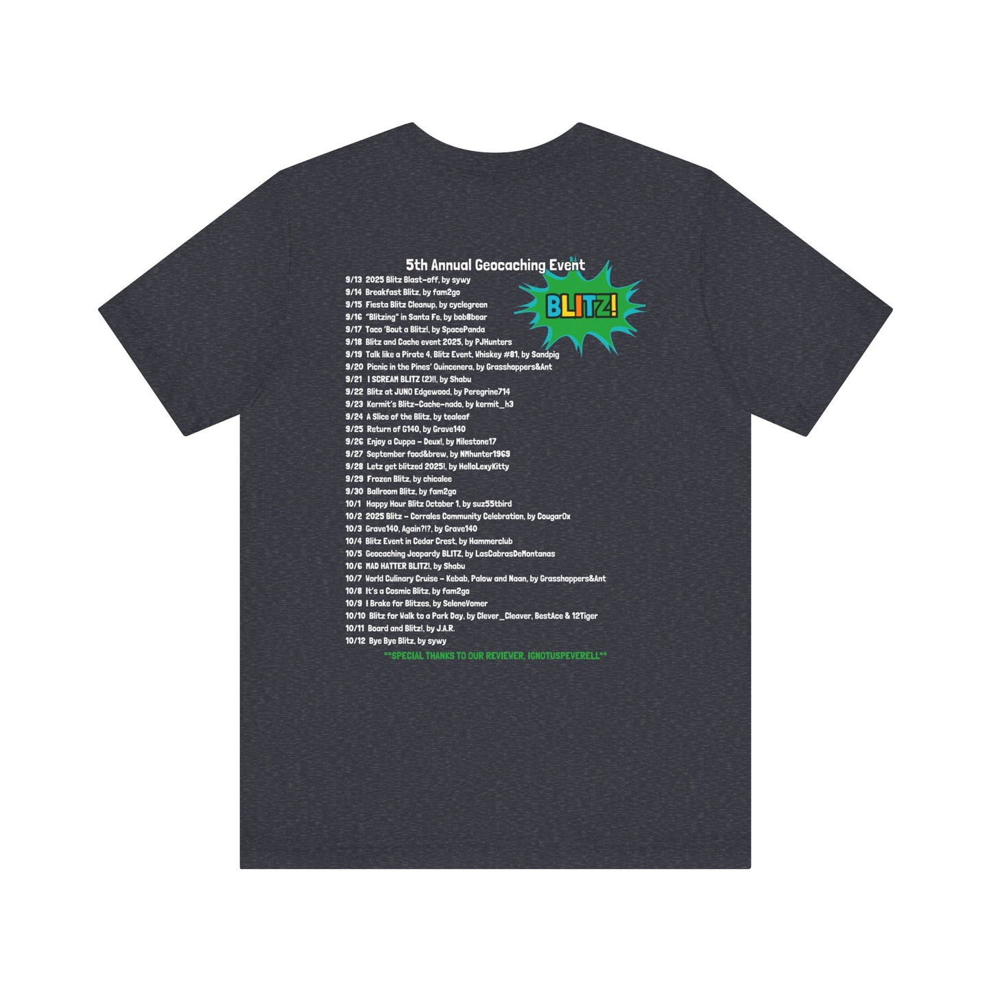 Geocaching Event Blitz 2025 Tshirt Unisex Jersey T-shirt, Adult geocache Tshirt,