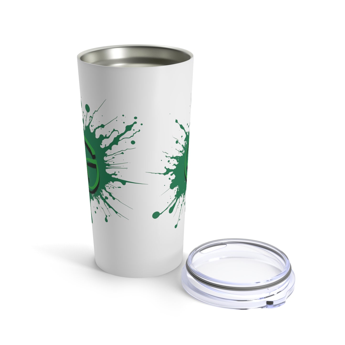 Geocache Splash Tumbler 20 oz, Green Travel Coffee Cup Geocaching Coffee Mug, Tumbler Gift for Geocacher