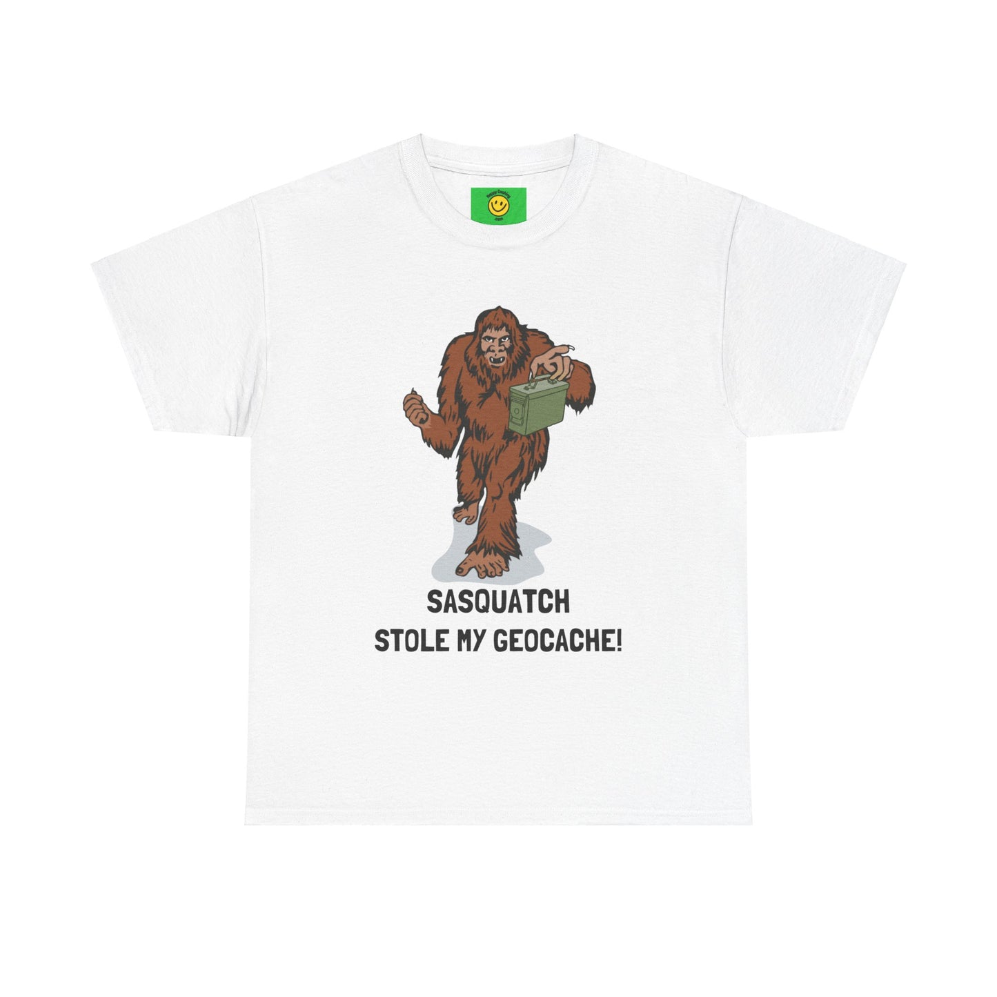 Sasquatch Stole My Geocache T-Shirt Unisex Heavy Cotton Tee
