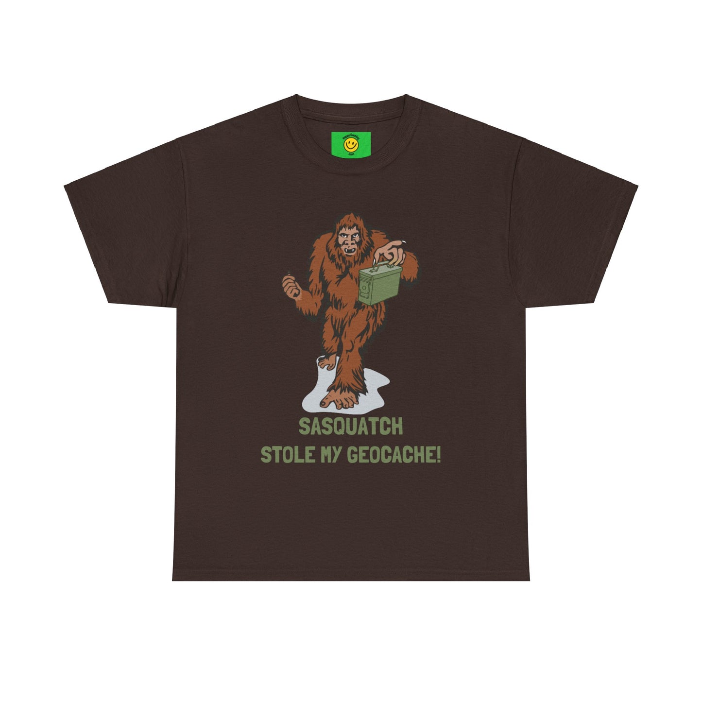 Sasquatch Stole My Geocache T-Shirt Unisex Heavy Cotton Tee