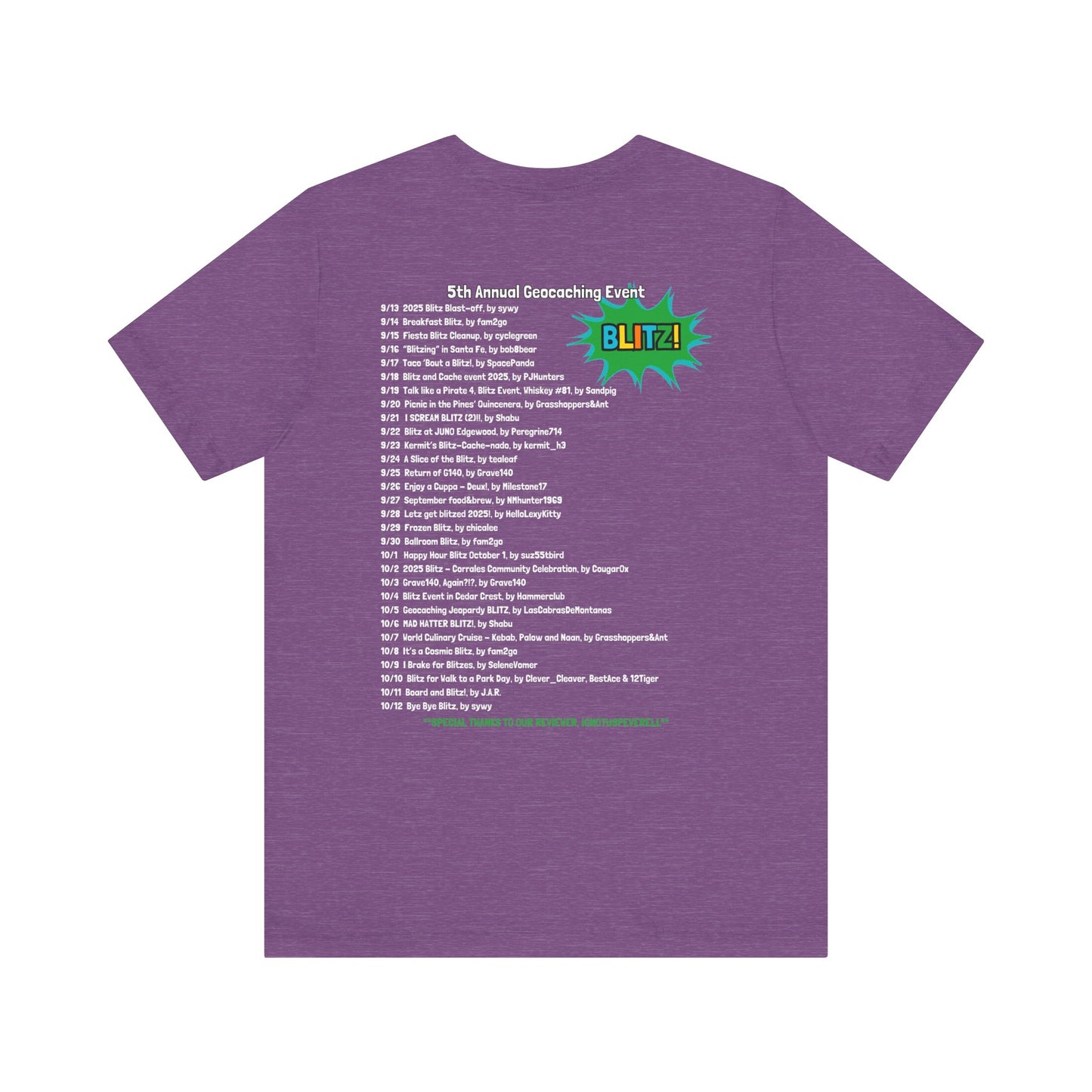 Geocaching Event Blitz 2025 Tshirt Unisex Jersey T-shirt, Adult geocache Tshirt,