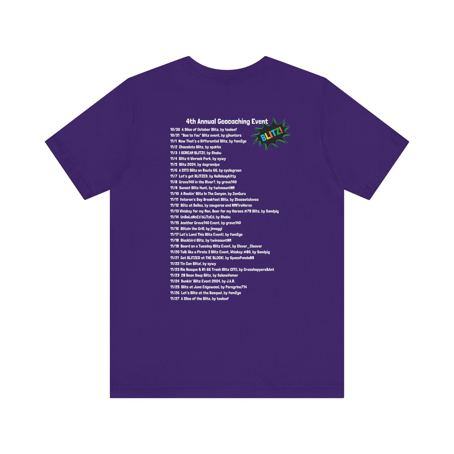 Geocaching Event Blitz 2024 Tshirt Unisex Jersey T-shirt