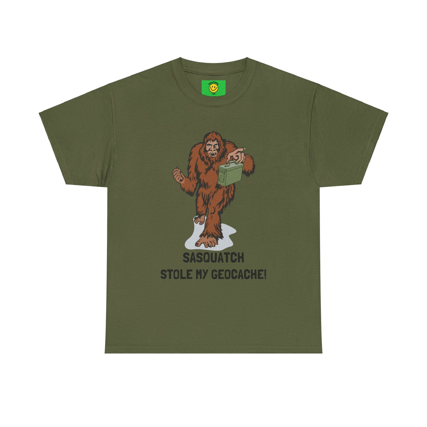 Sasquatch Stole My Geocache T-Shirt Unisex Heavy Cotton Tee