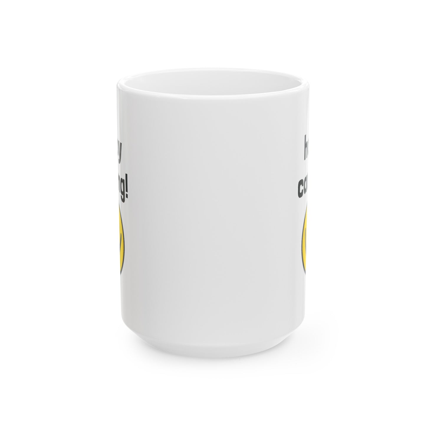 Happy Caching Geocaching Ceramic Mug, (11oz, 15oz) White, Geocache Gift Coffee Cup