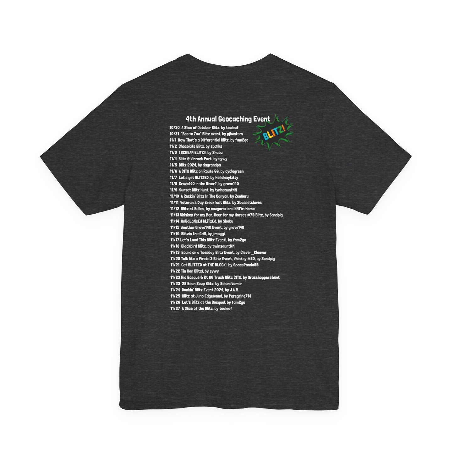 Geocaching Event Blitz 2024 Tshirt Unisex Jersey T-shirt