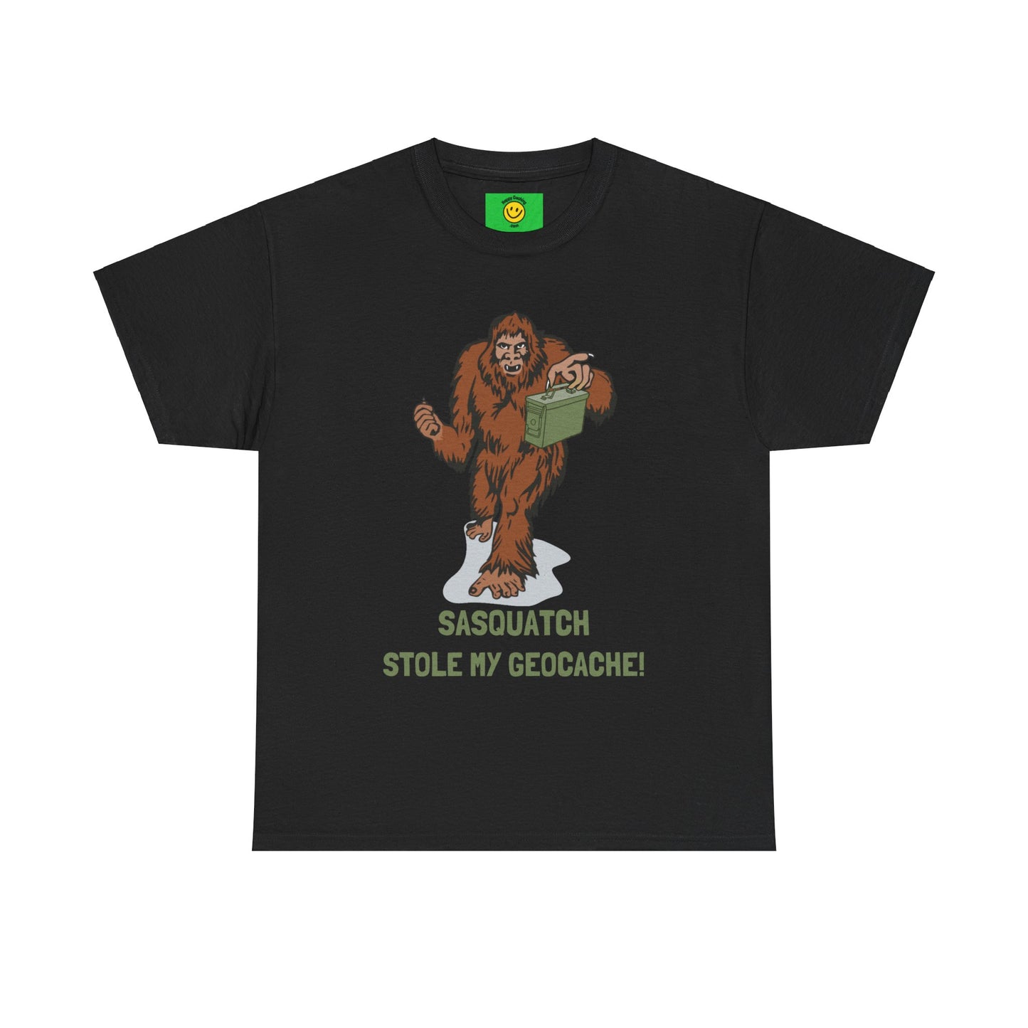 Sasquatch Stole My Geocache T-Shirt Unisex Heavy Cotton Tee