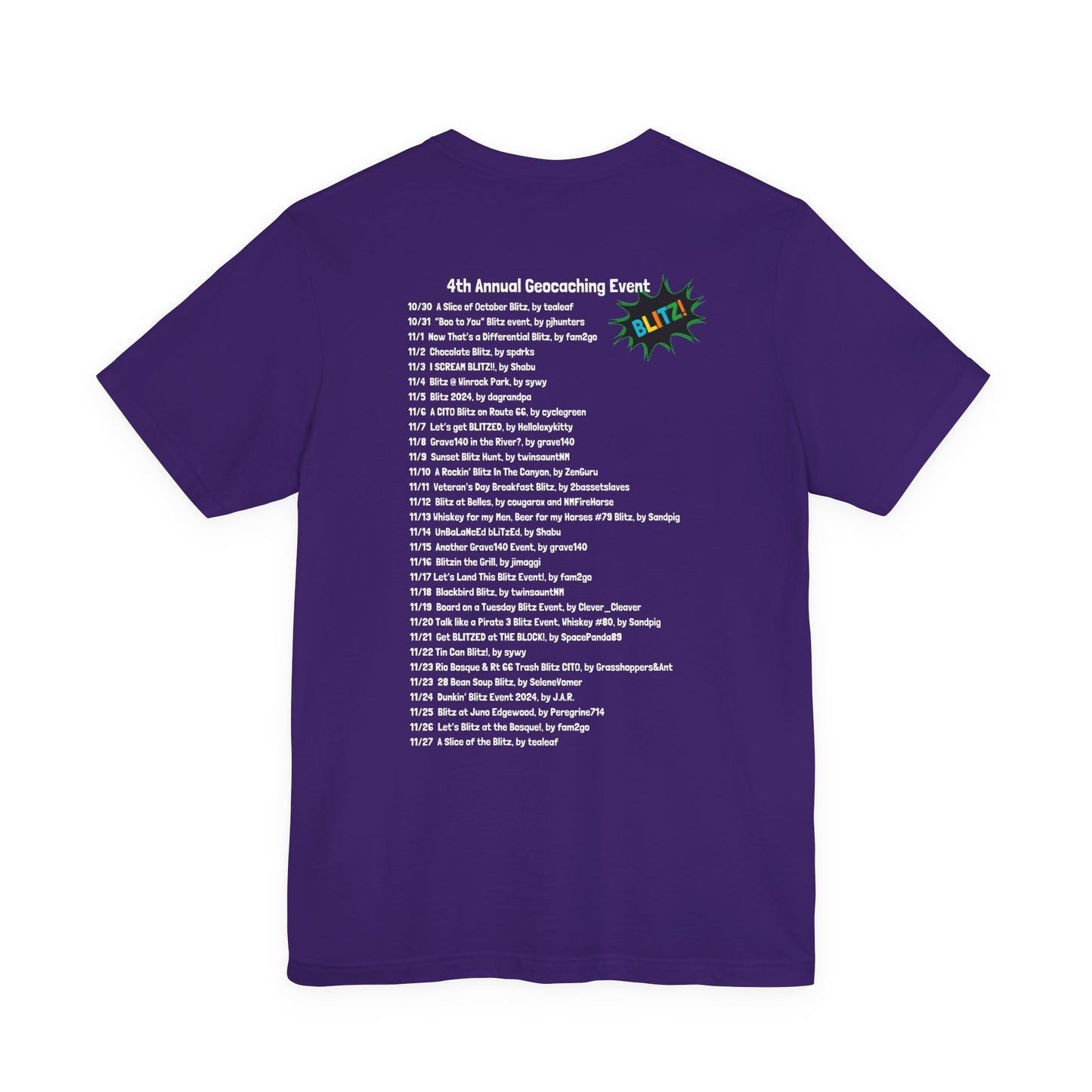 Geocaching Event Blitz 2024 Tshirt Unisex Jersey T-shirt
