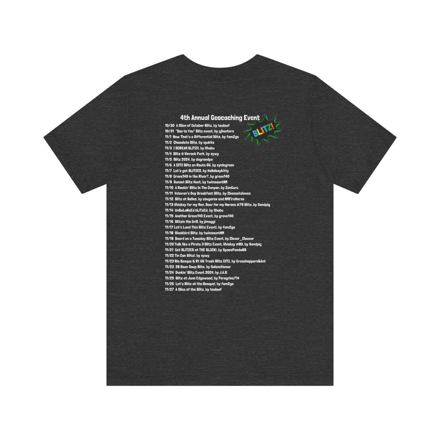 Geocaching Event Blitz 2024 Tshirt Unisex Jersey T-shirt
