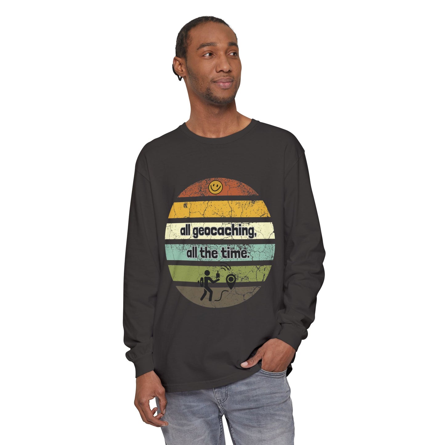 all geocaching all the time t-shirt, Geocaching Long Sleeve T-Shirt, Adult Unisex Tee, Funny Geocaching T-shirt, Geocache gift