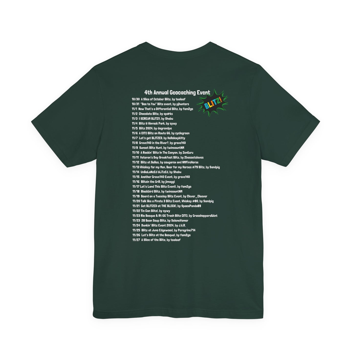 Geocaching Event Blitz 2024 Tshirt Unisex Jersey T-shirt