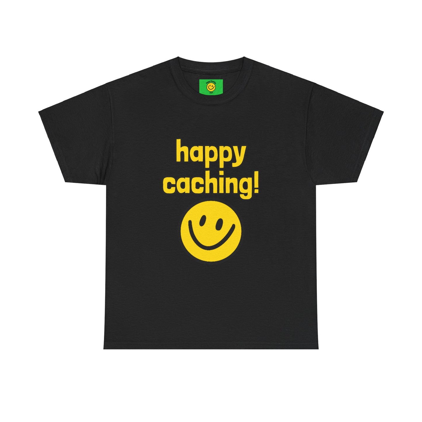 happy caching! Geocaching T-shirt Unisex Heavy Cotton Tee