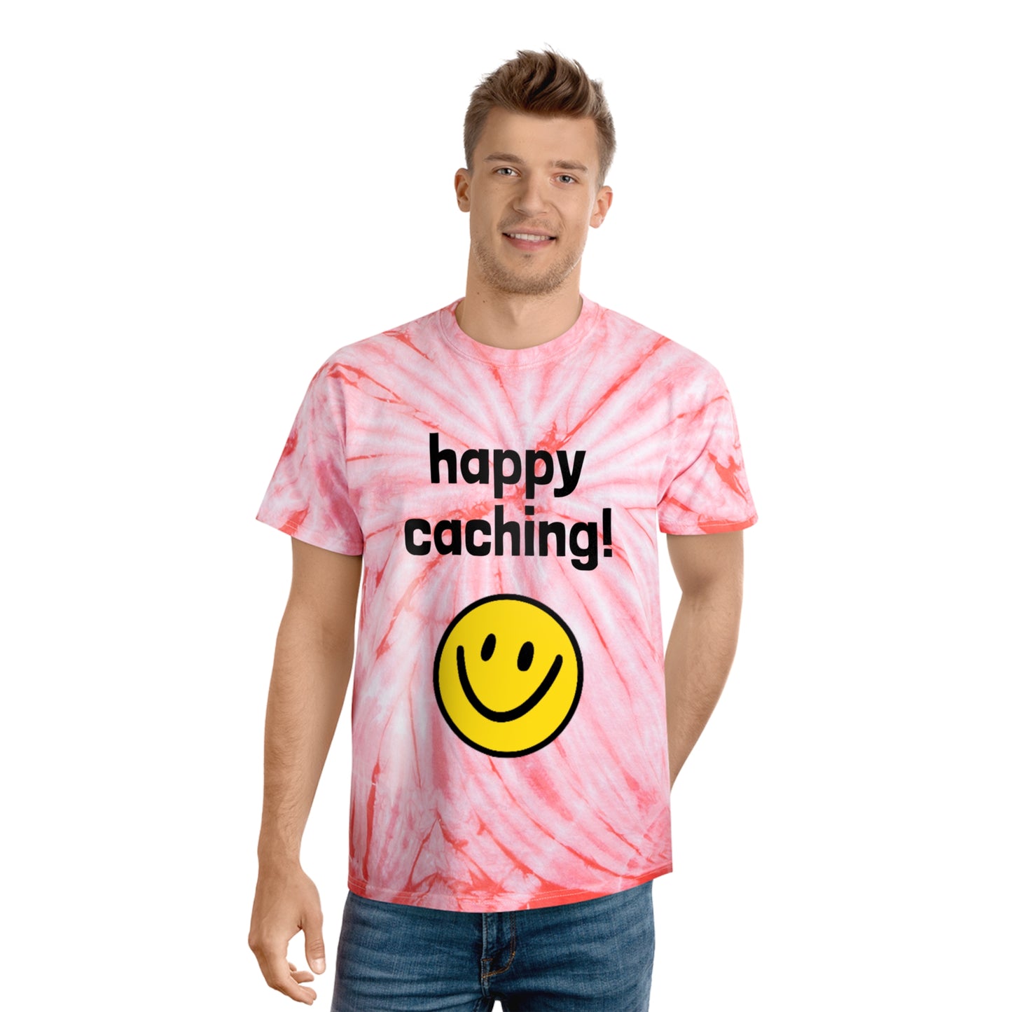 happy caching! Geocaching Tie-Dye T-shirt, Cyclone