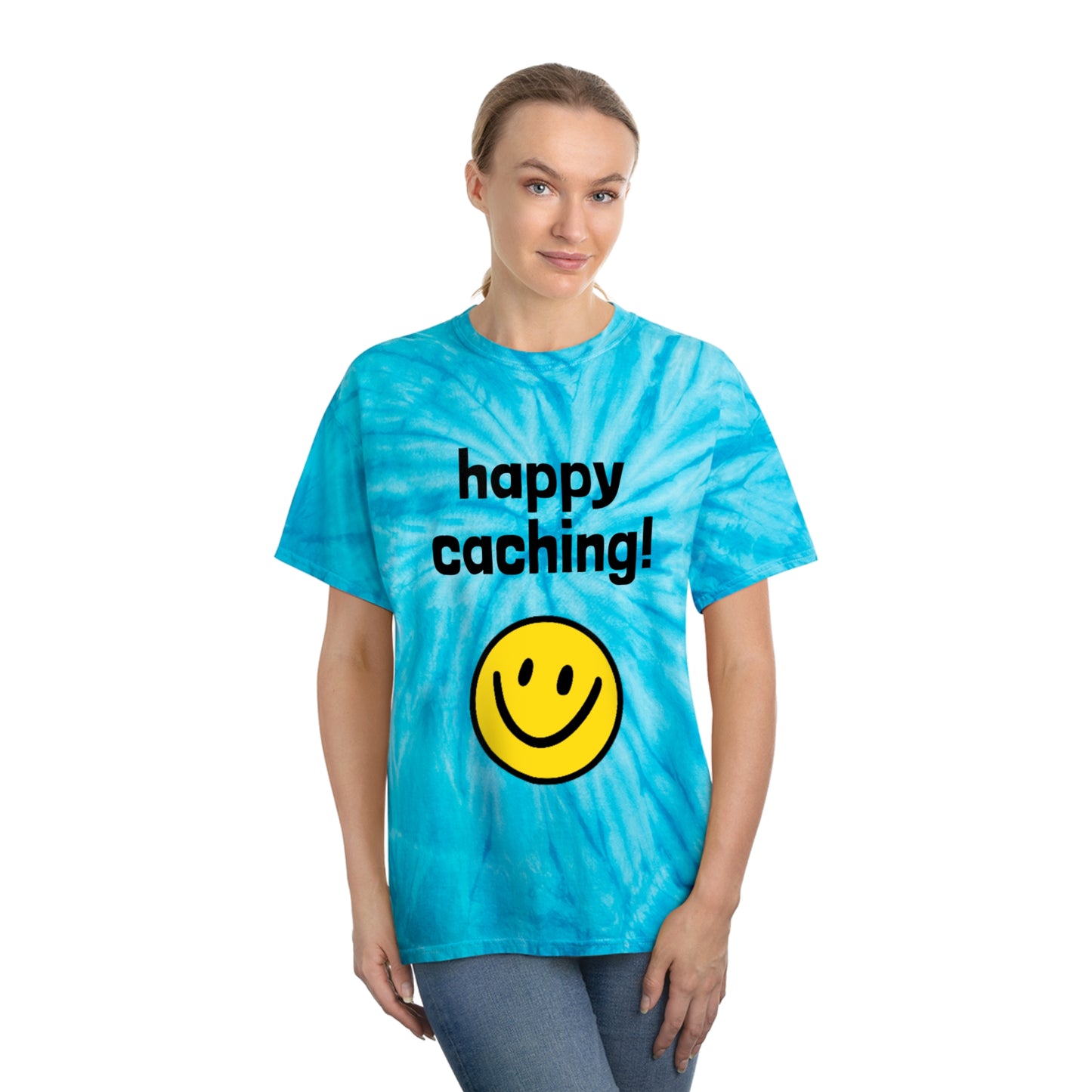 happy caching! Geocaching Tie-Dye T-shirt, Cyclone