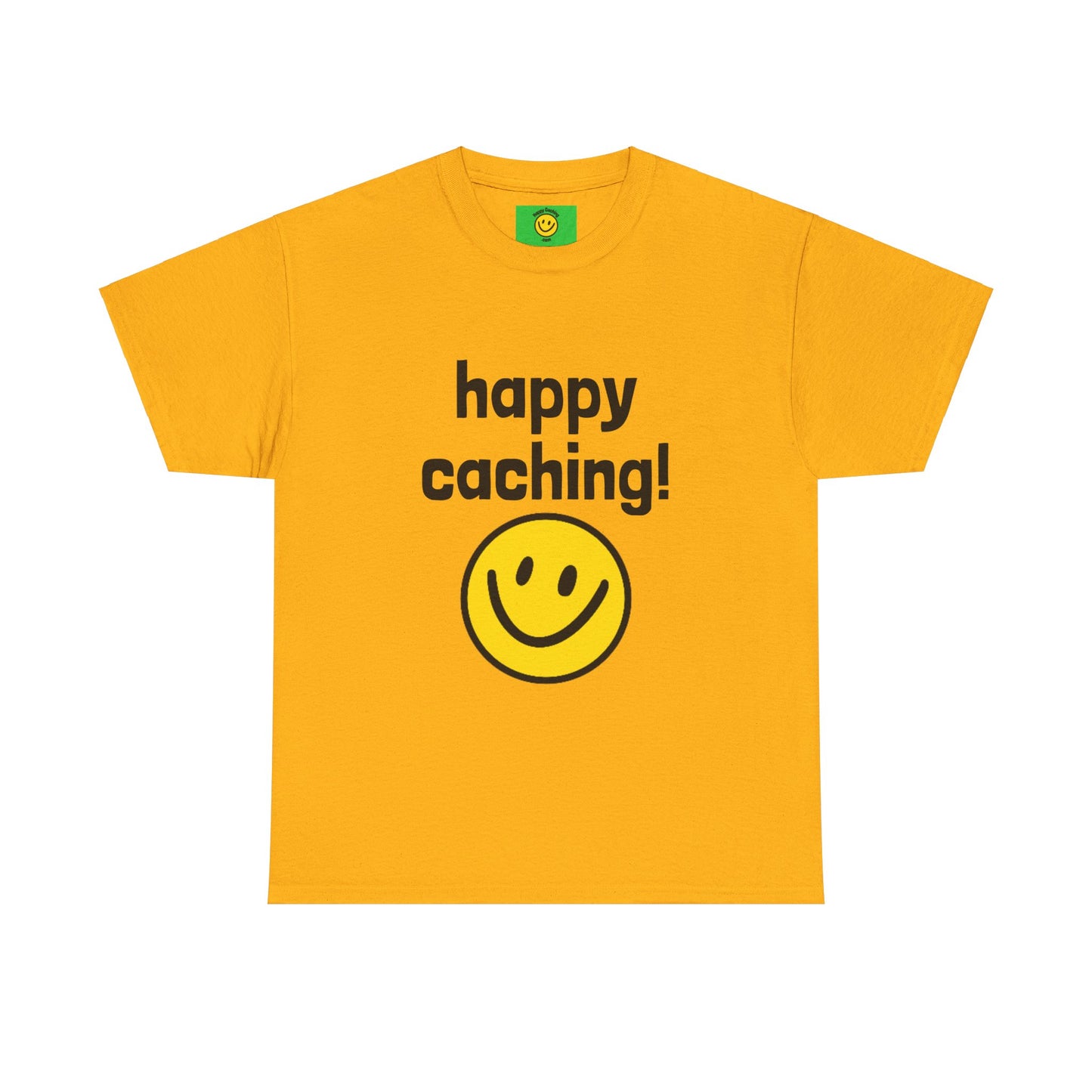 happy caching! Geocaching T-shirt Unisex Heavy Cotton Tee