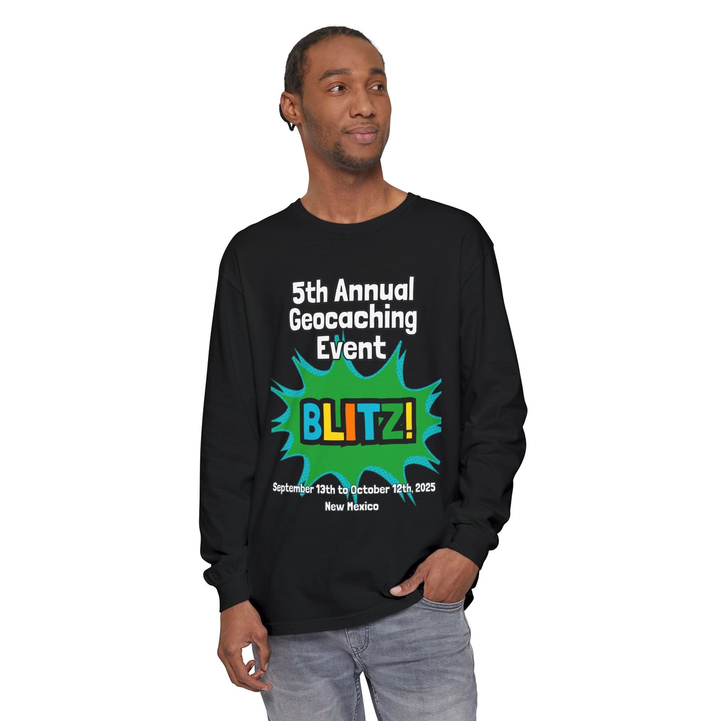 Geocaching Event Blitz 2025 Long Sleeve T-Shirt | Adult Tee, Unisex