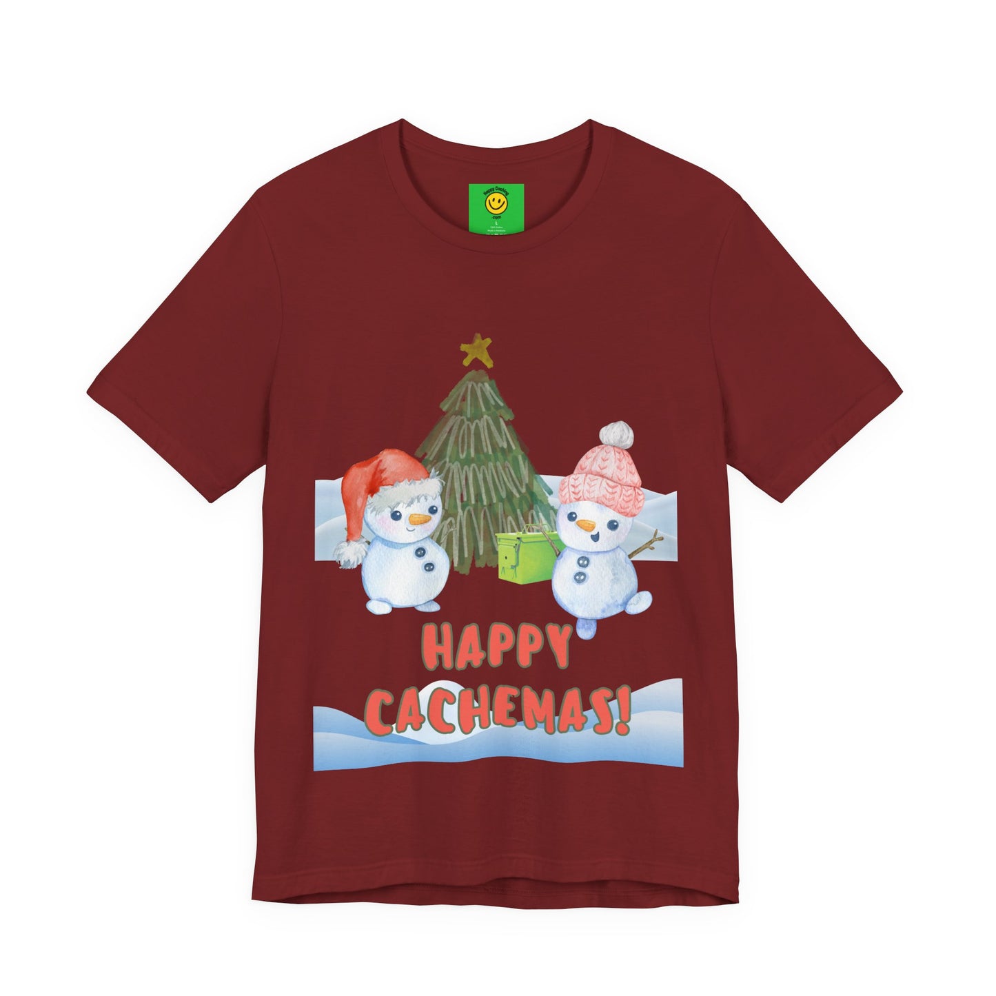 Happy Cachemas Geocaching T-shirt, Geocache Tshirt, Christmas, Cachemas shirt, geocacher gift, Holiday geocaching tshirt
