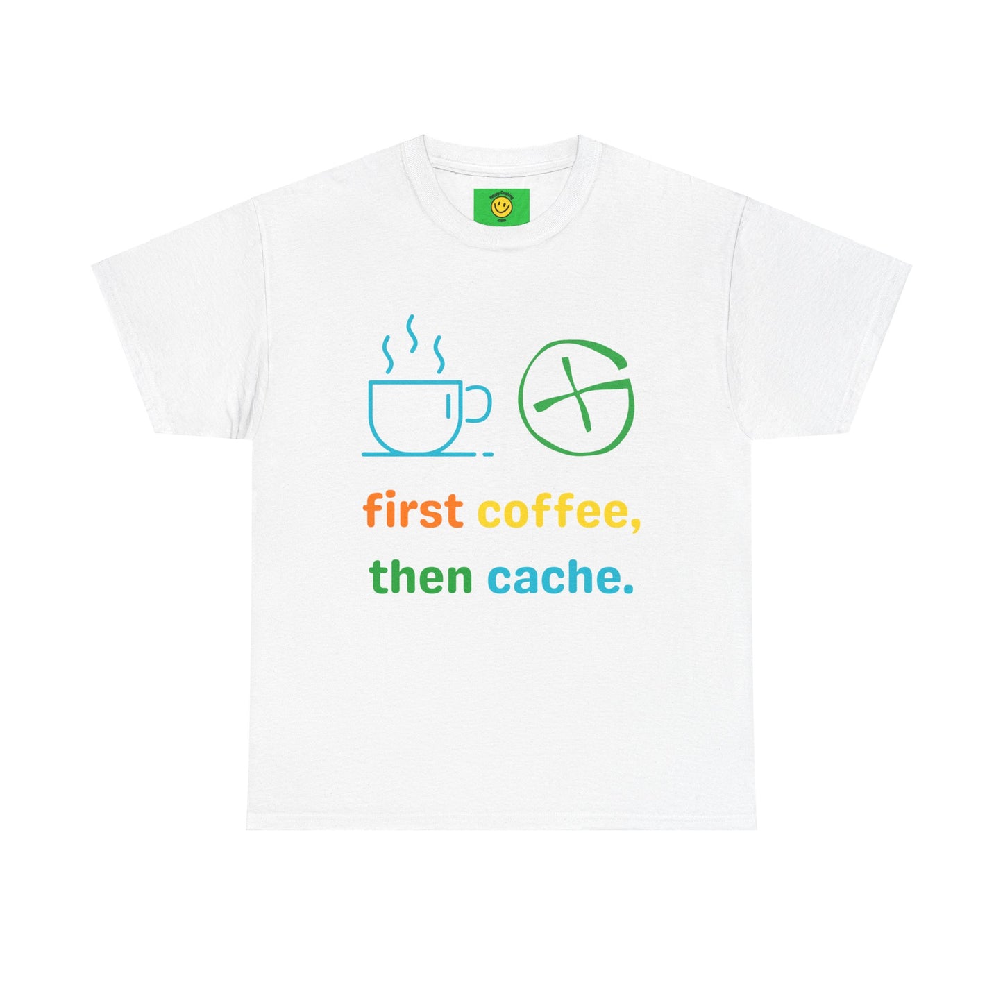 First Coffee then Cache Geocache T-shirt Unisex Adult Geocaching Heavy Cotton Tee