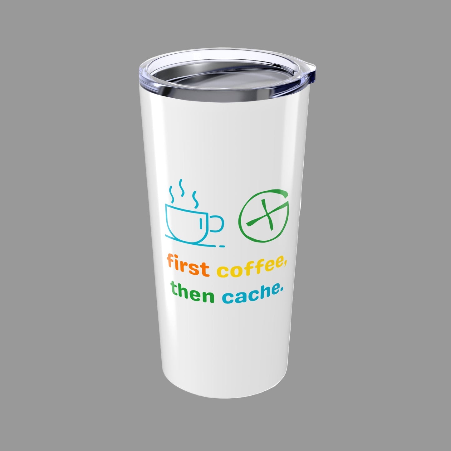 First Coffee, Then Cache 20oz Tumbler for Geocaching and Coffee Lovers | Geocache Travel Mug, Geocaching Gift, Geocaching Coffee Cup, Geocache Travel Mug