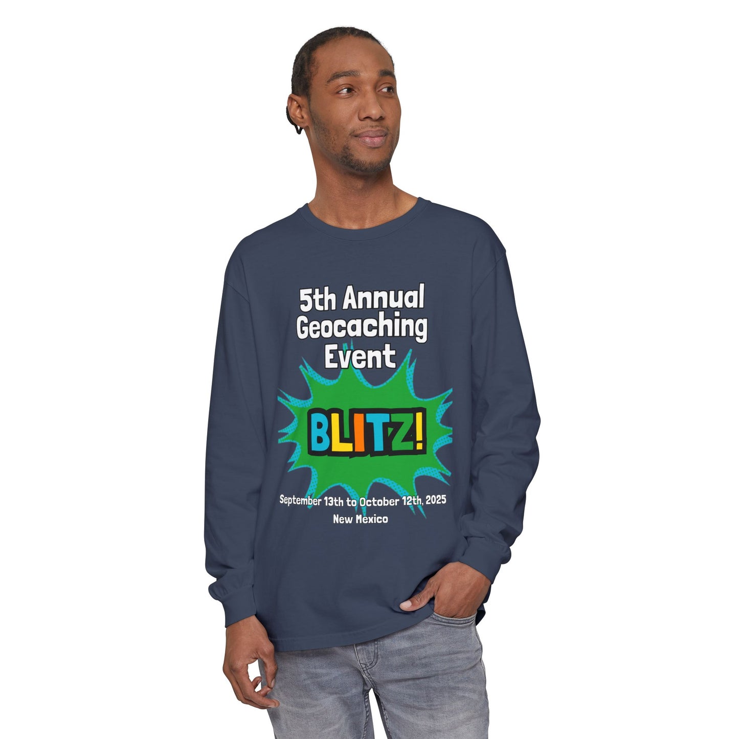 Geocaching Event Blitz 2025 Long Sleeve T-Shirt | Adult Tee, Unisex