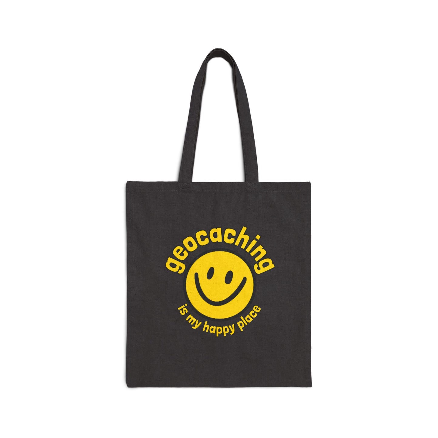 Geocaching is my Happy Place, Geocaching Tote Bag, Eco-Friendly Bag, Gift for Geocachers, Geocache Bag, Sustainable Shopping Bag