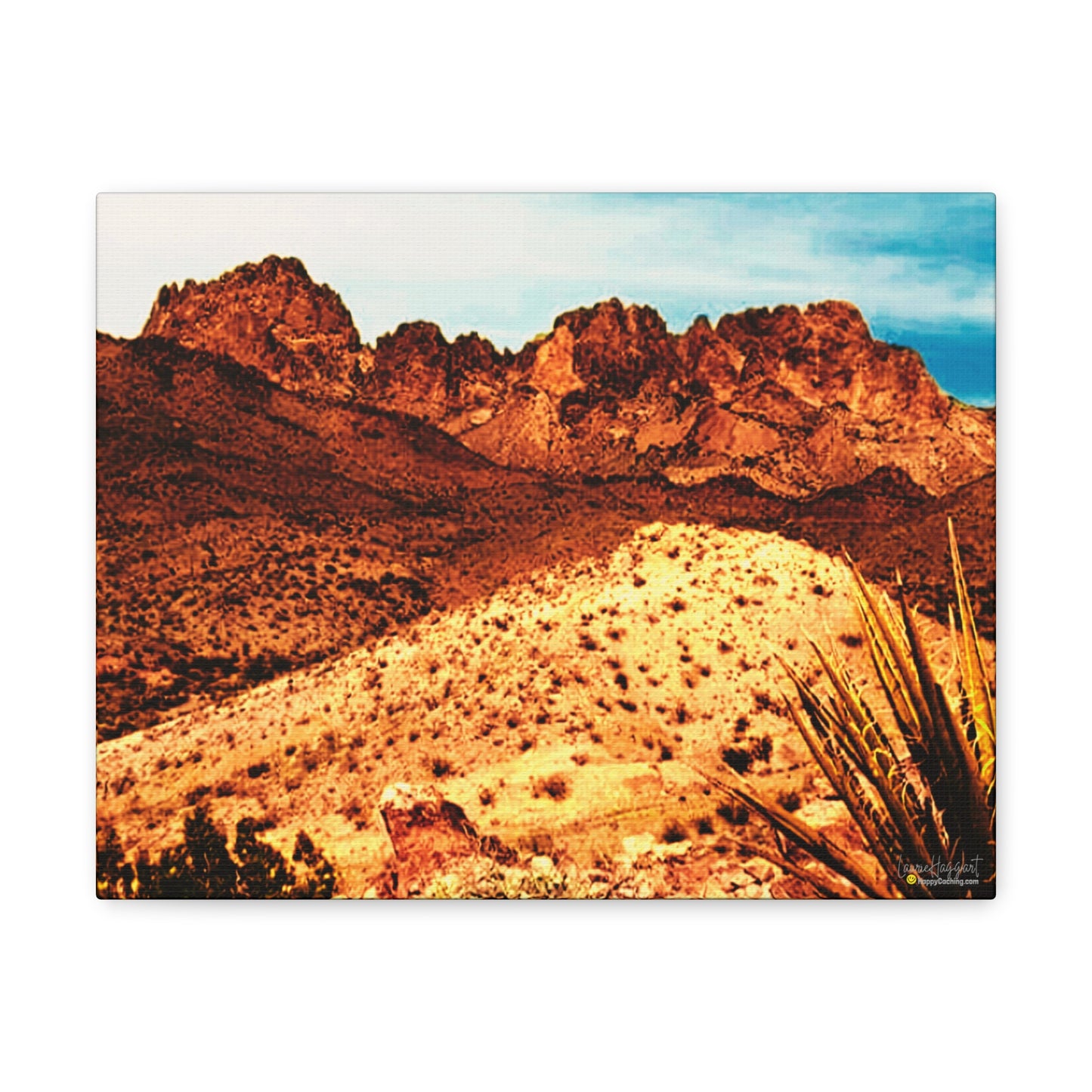 New Year's Day Summit, Arizona Desert Canvas Art Print, Geocache Decor, HappyCaching Prints