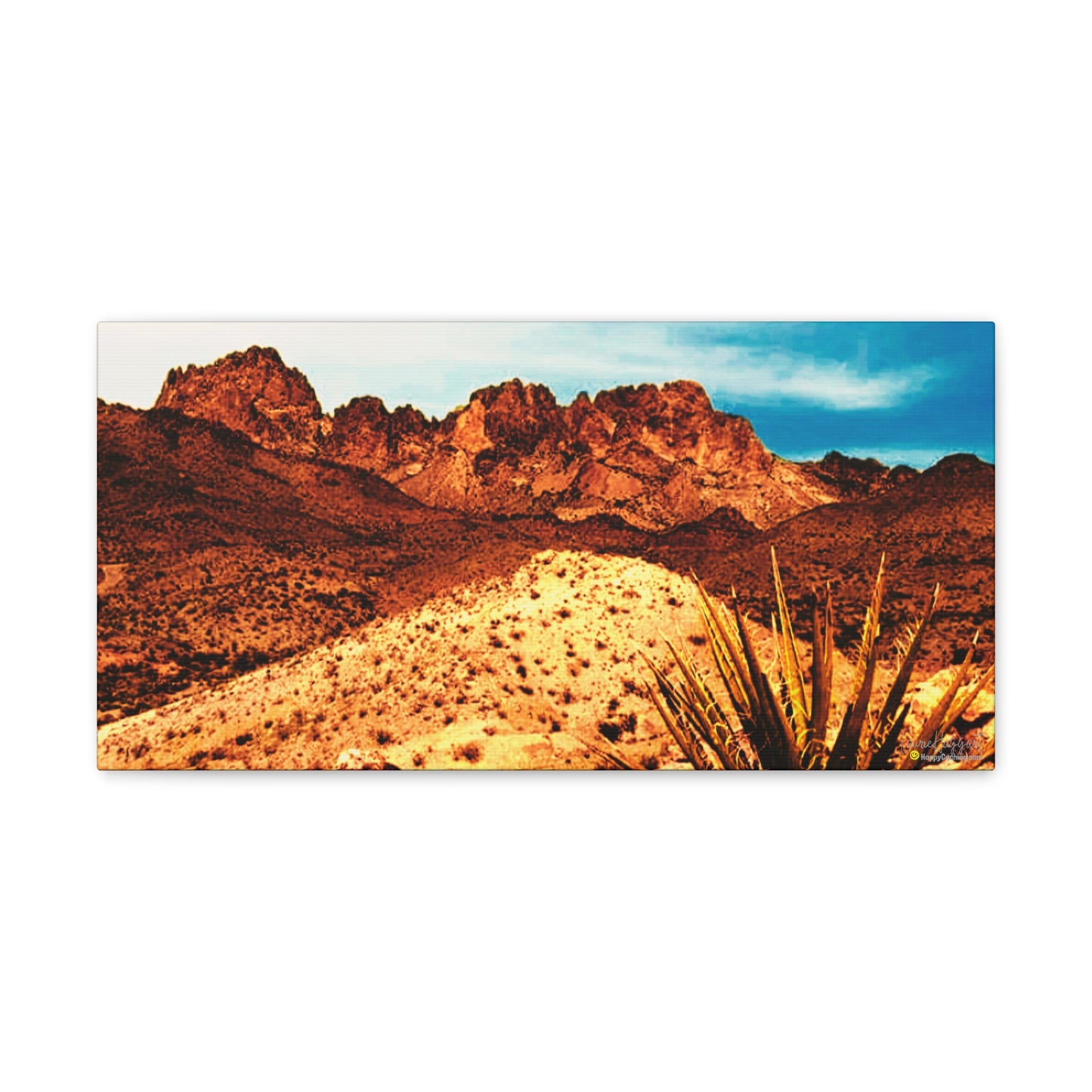 New Year's Day Summit, Arizona Desert Canvas Art Print, Geocache Decor, HappyCaching Prints